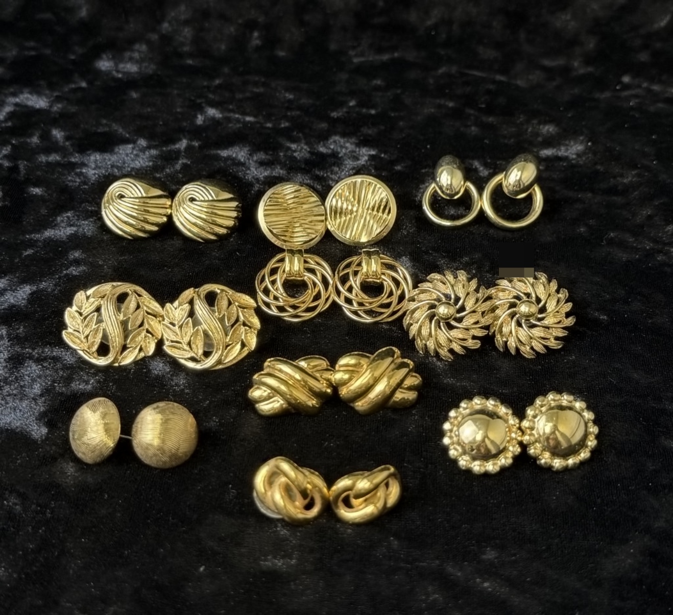 10 Pairs Gold-Tone Earrings