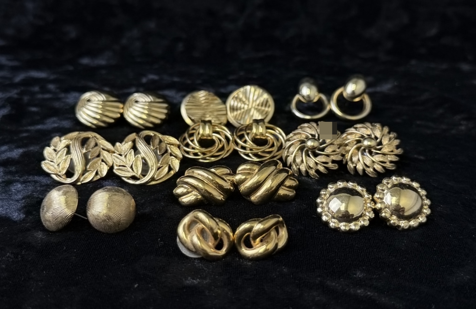 10 Pairs Gold-Tone Earrings