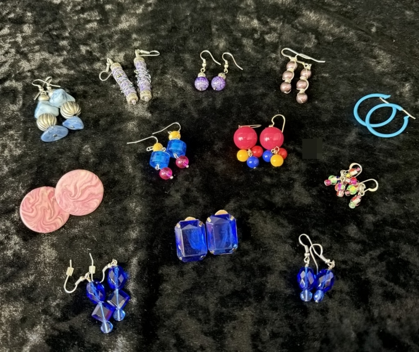 Costume Earring Lot, 12 Pairs Mixed Styles