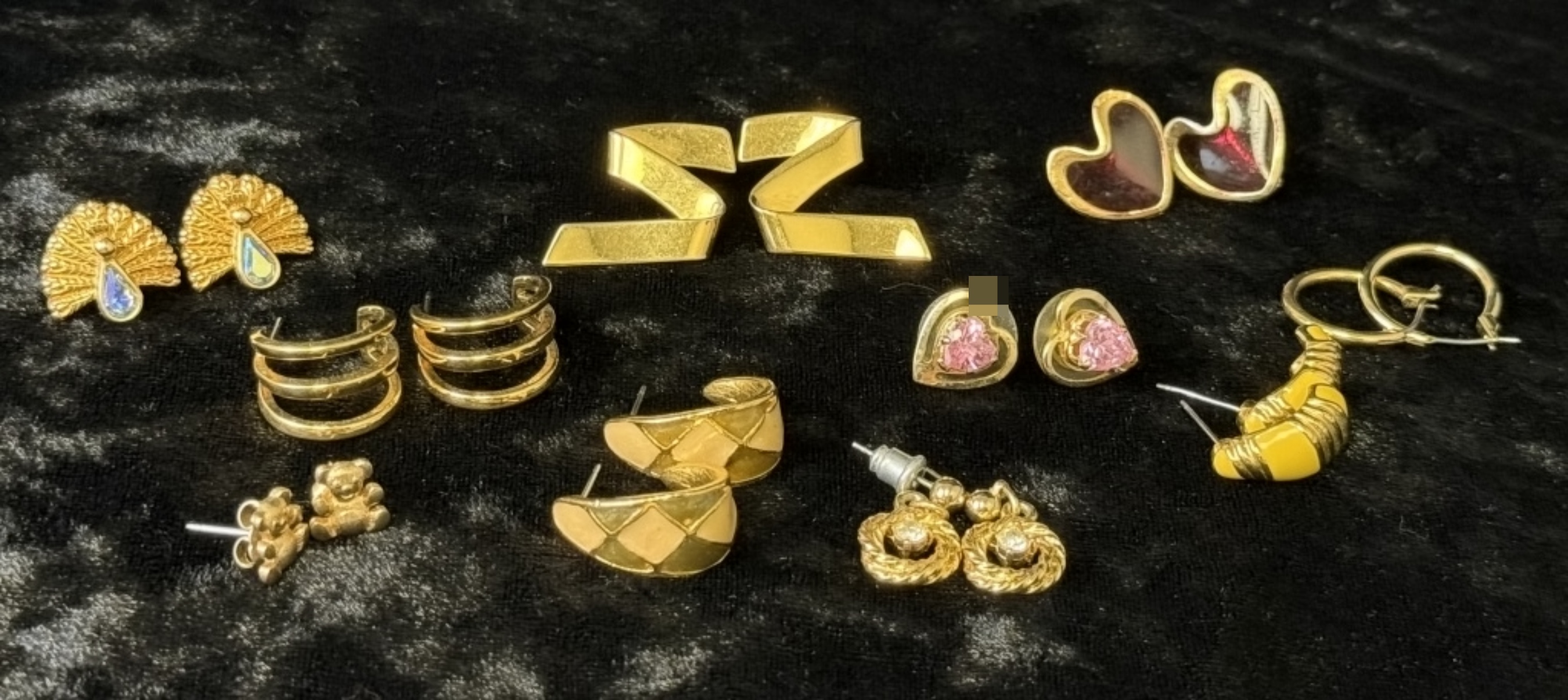 Gold-Tone Earring Lot, 10 Pairs Costume