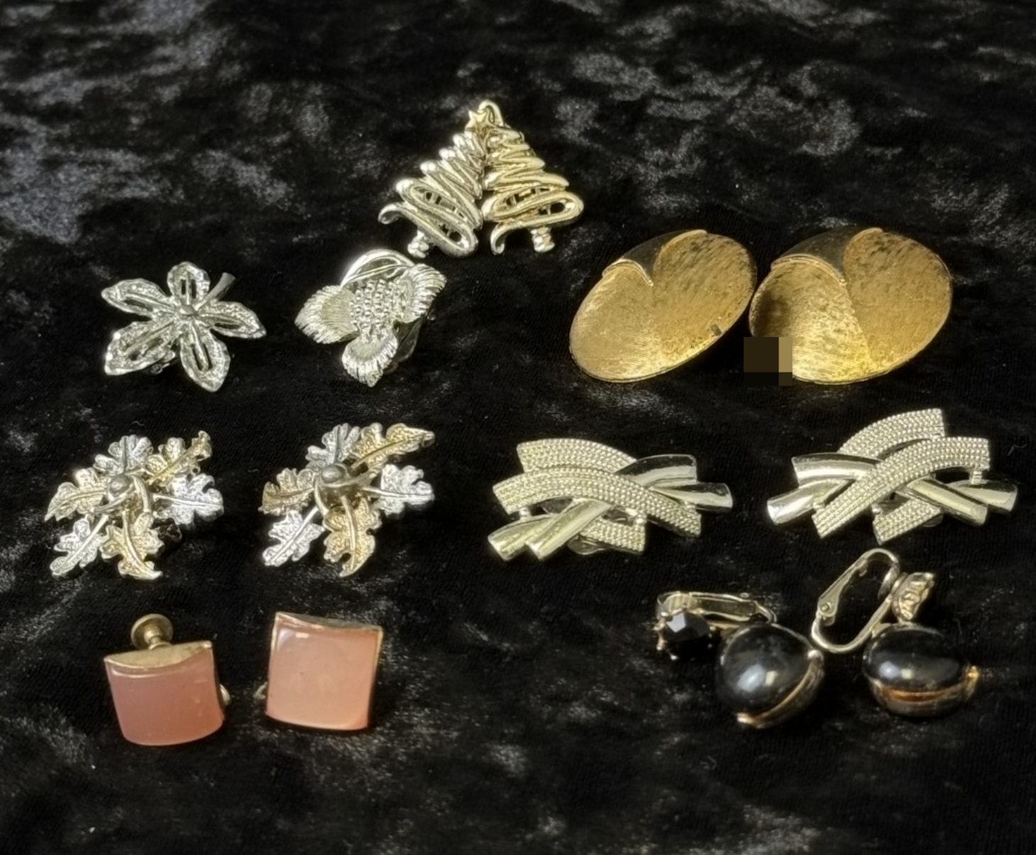 Vintage Earrings Lot, 7 Pairs Costume
