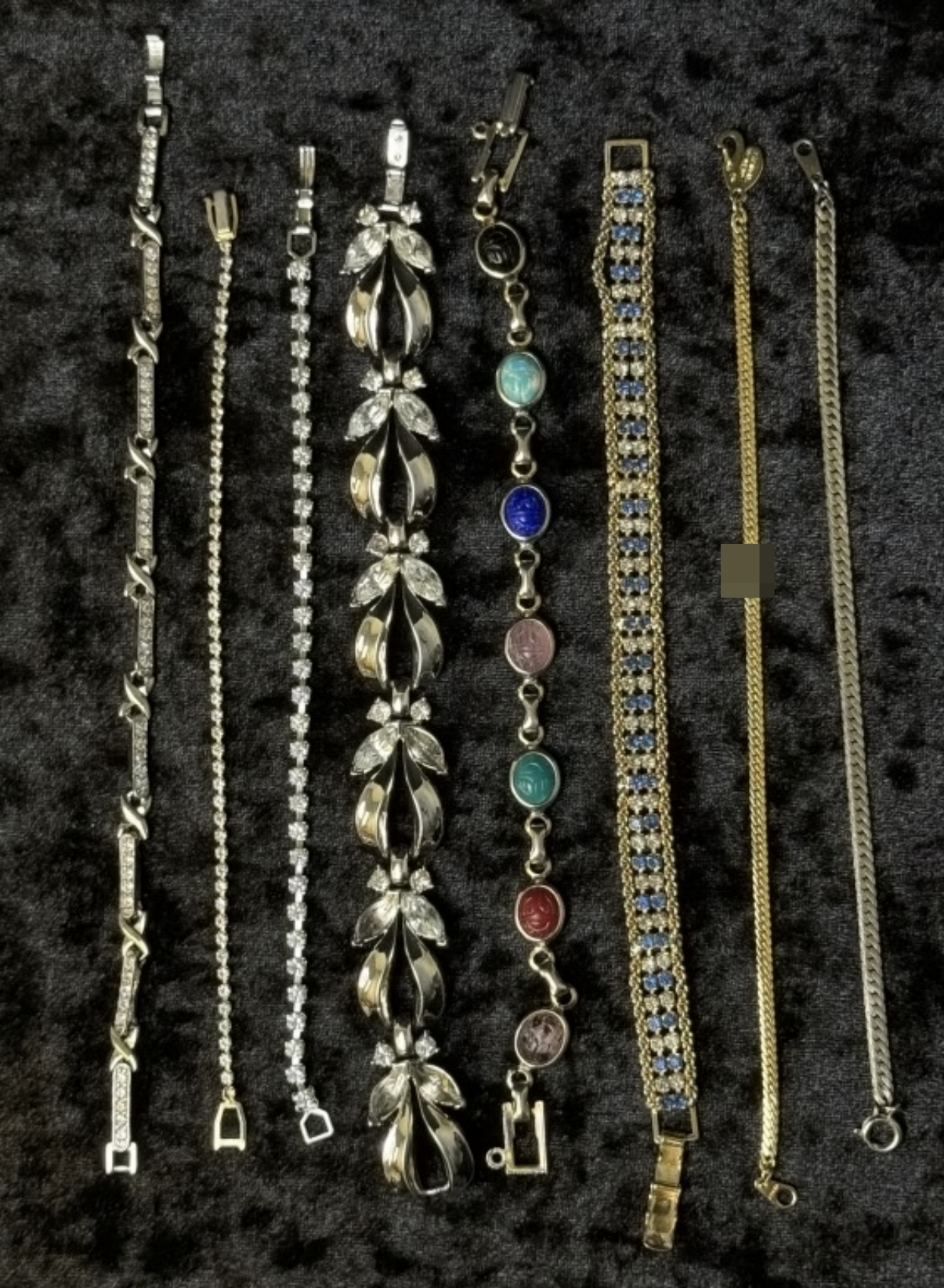 Costume Bracelet Lot, 8 Pcs Mixed Tones