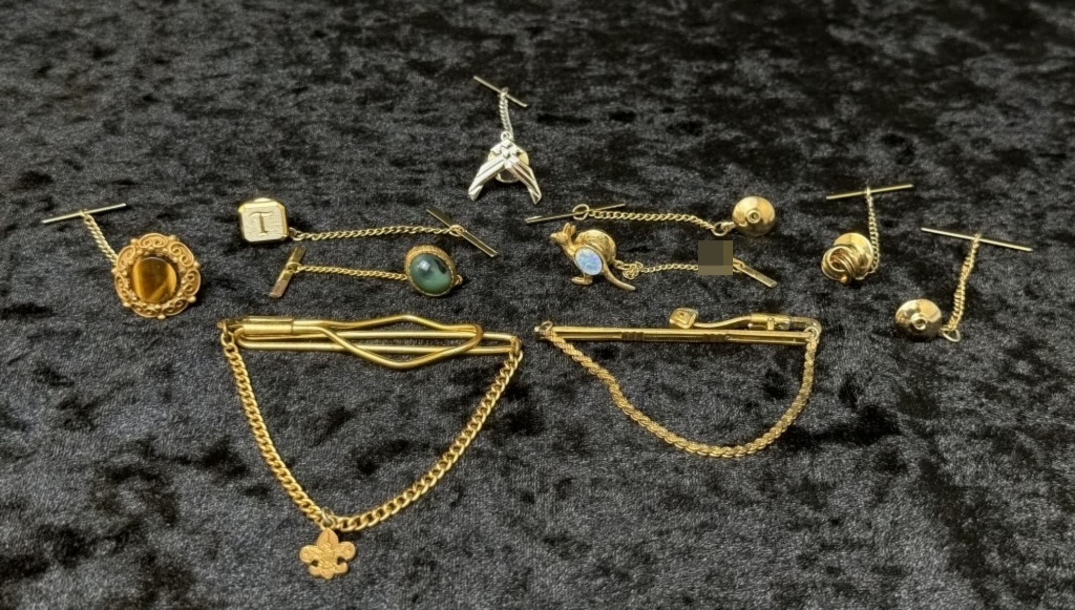 Vintage Gold-Tone Tie Chain Lot, 10 Pieces