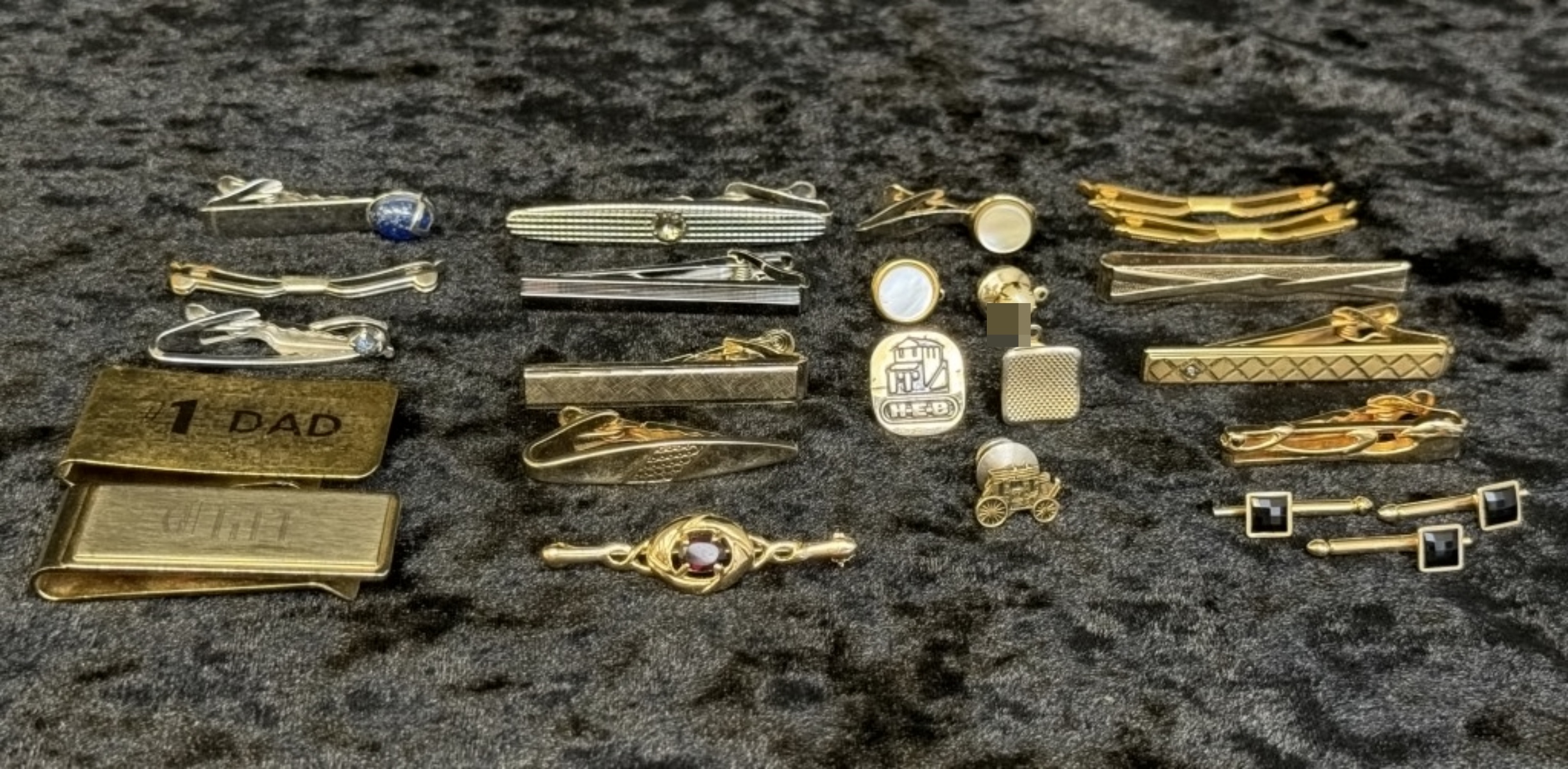 Vintage Tie Clip & Money Clip Lot, #1 Dad Cliff