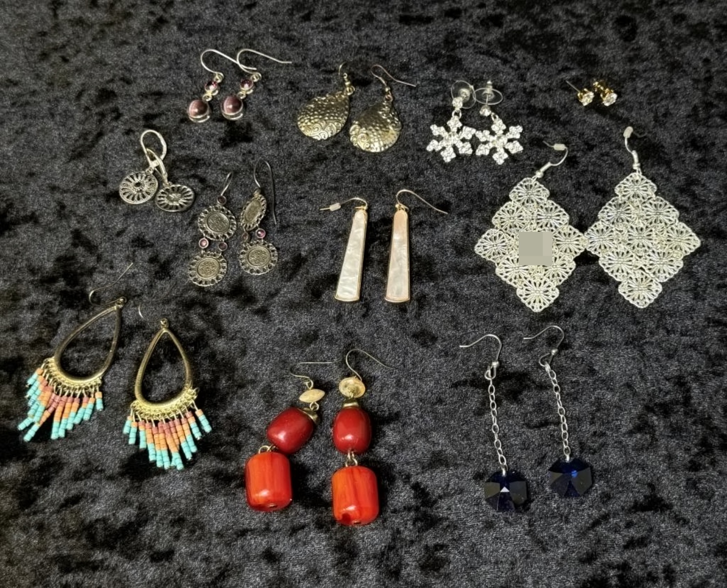 Earring Lot, 11 Pairs, Mixed Costume