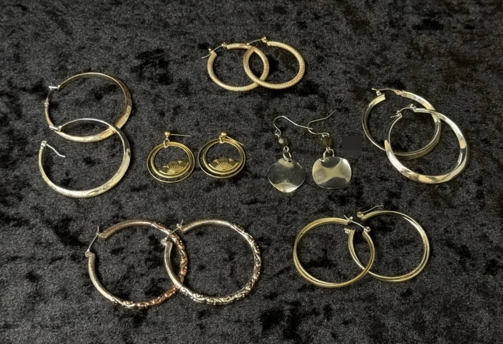 7 Pairs Hoop Silver-Tone Earrings