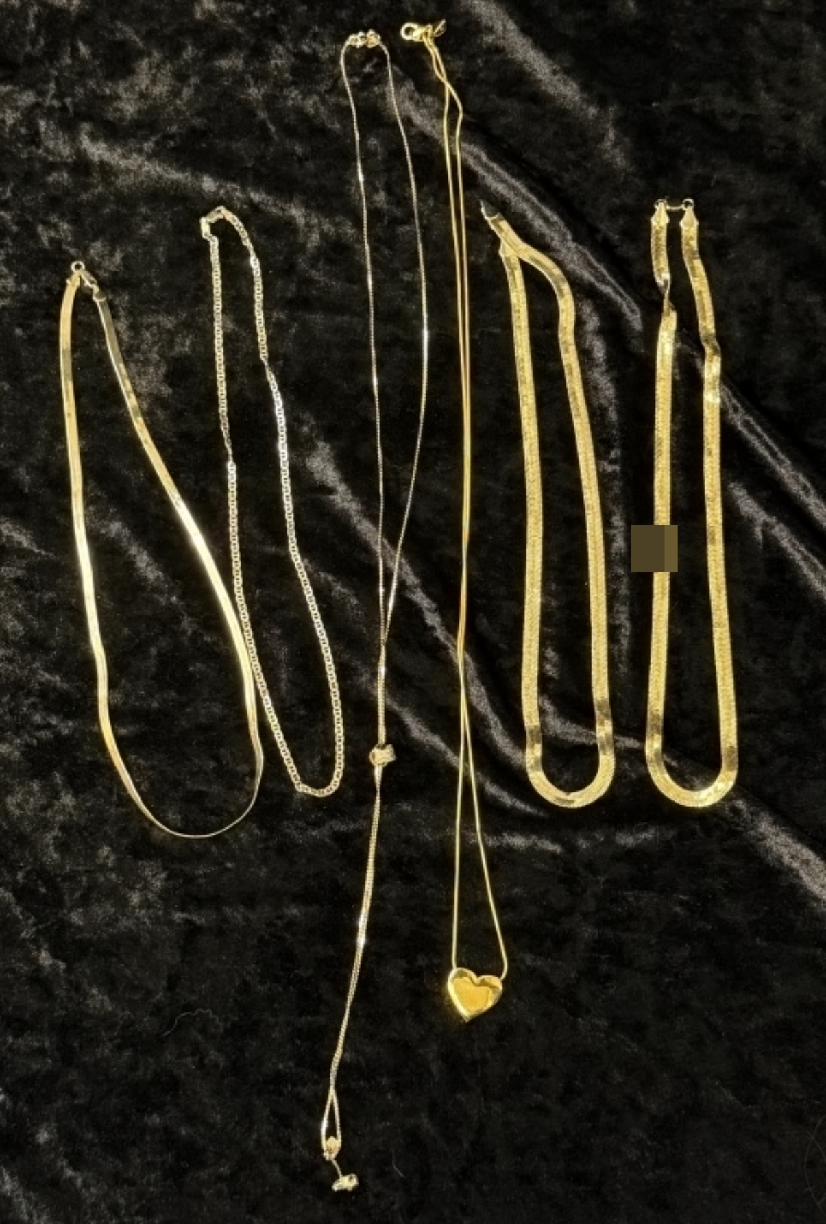 Gold-Tone Necklace Lot, 6 Pc w/ Heart Pendant