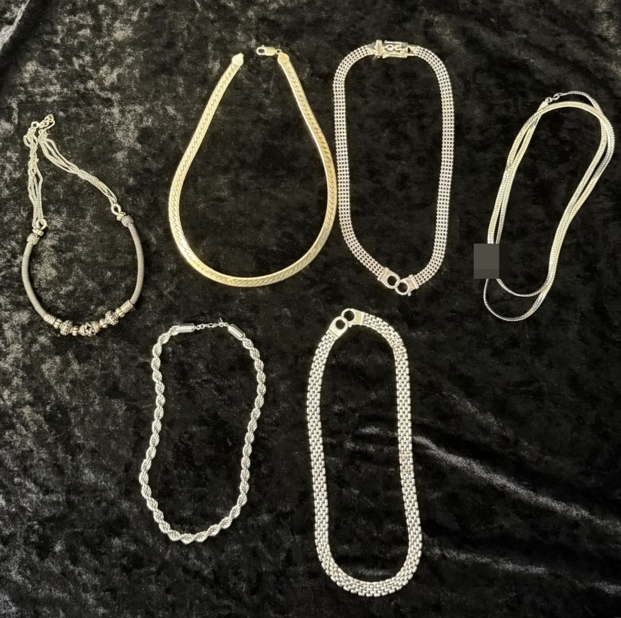 Mixed Tone Necklaces, 6 Pieces