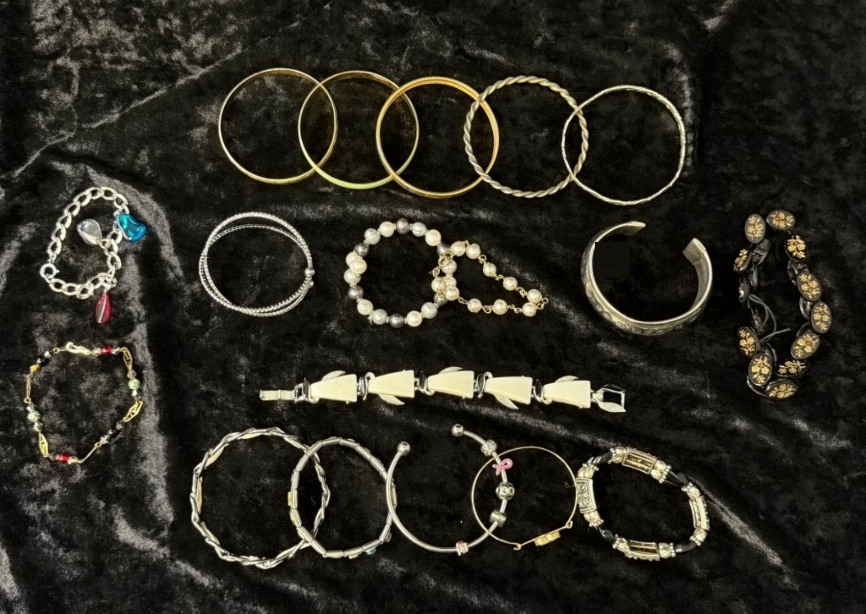 Estate Bracelet Lot, 17