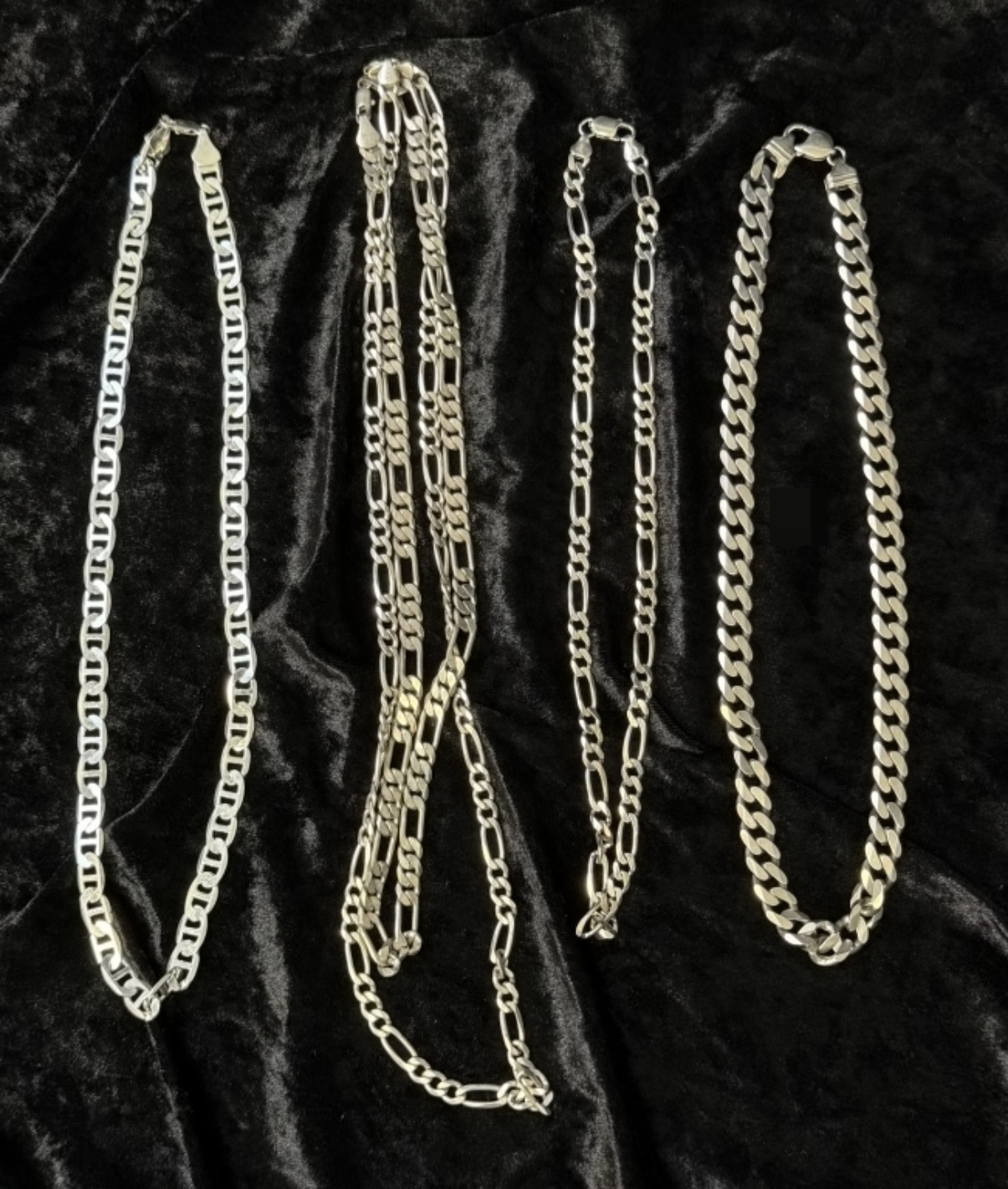 5 Silver-Tone Chain Necklaces