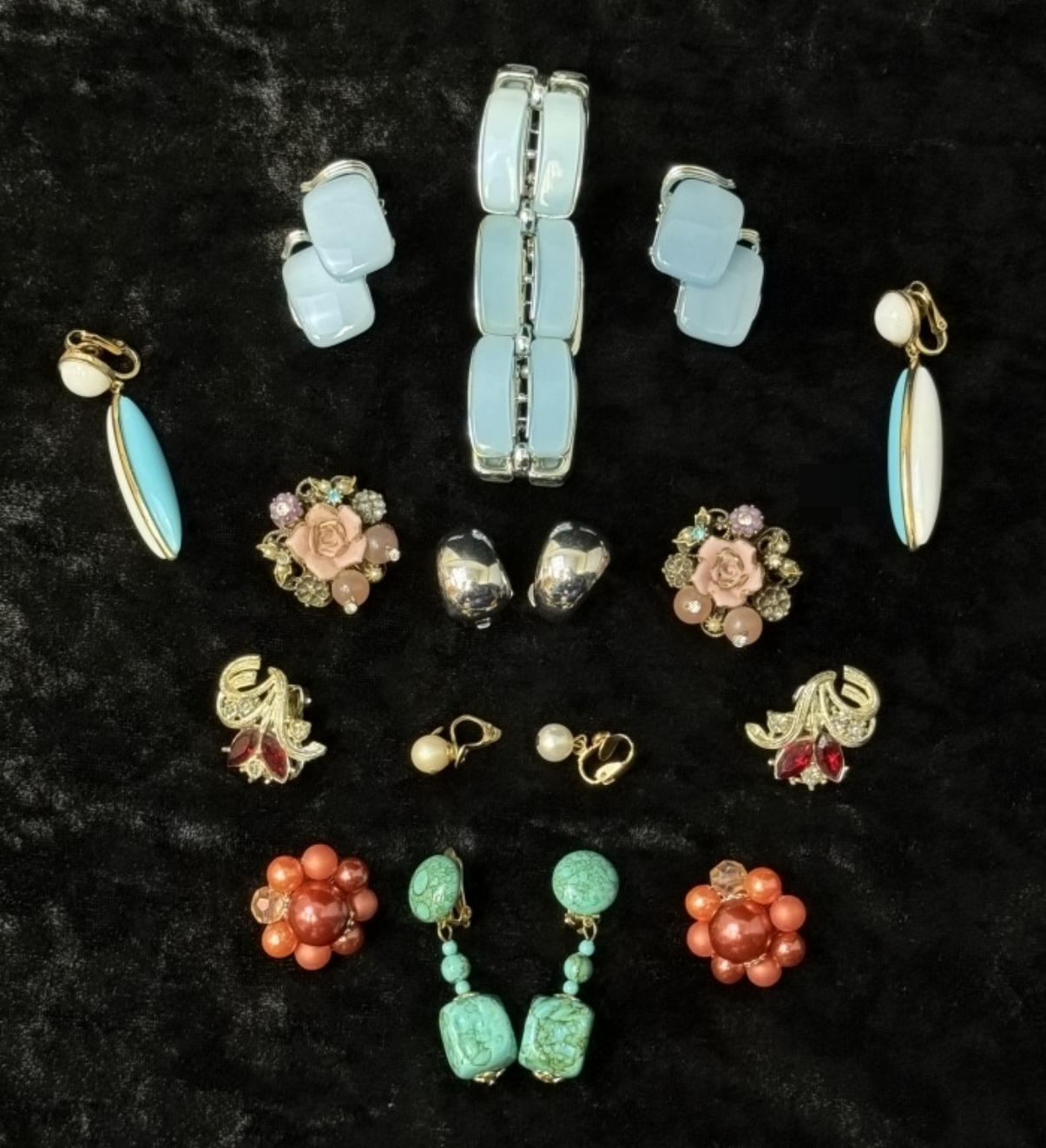 7 Clip on Earring Sets and Bracelet