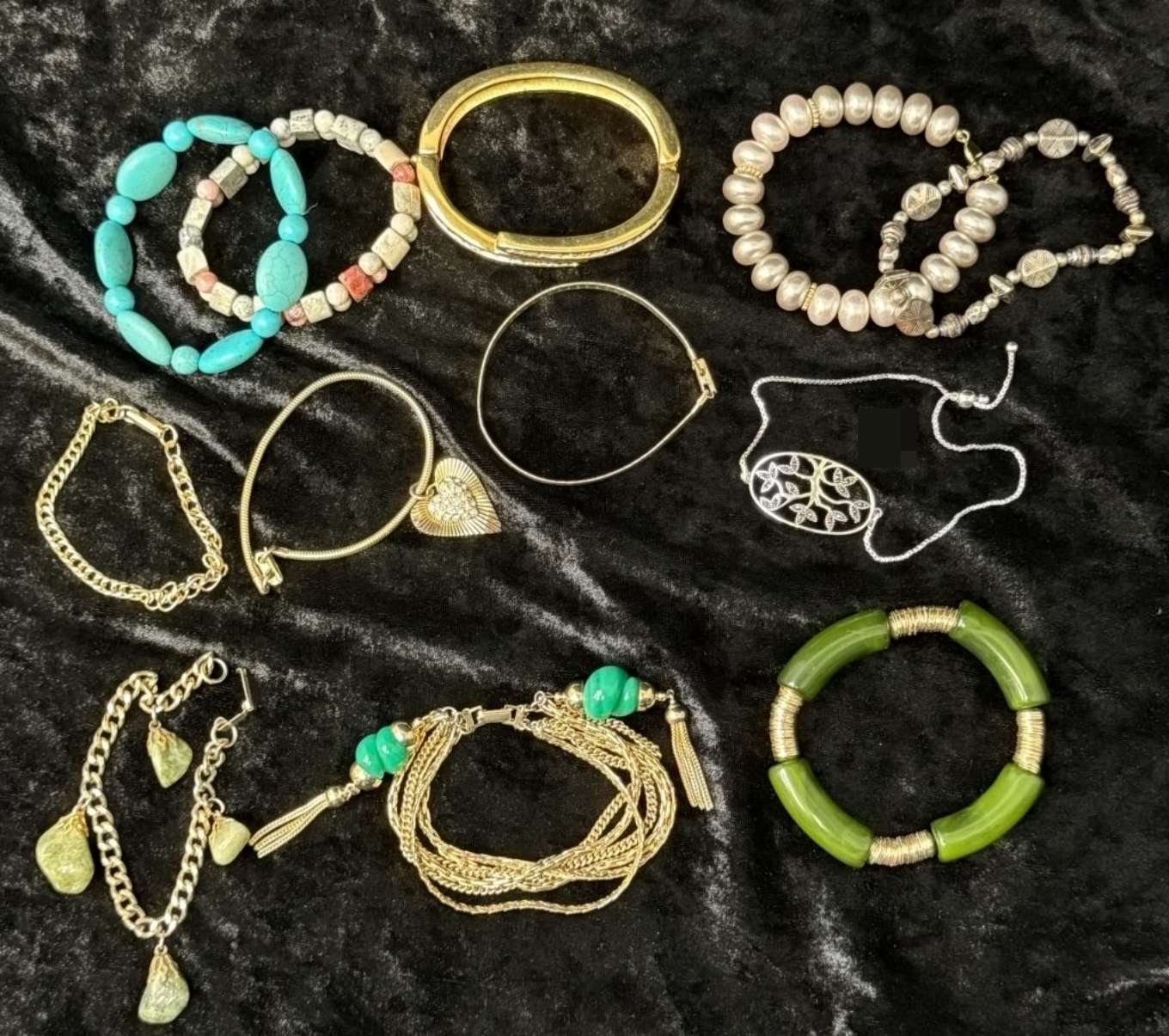 Estate Bracelet Lot, 12 Pieces Mixed Costume
