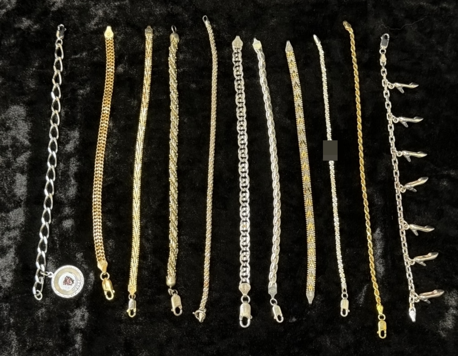 Lot of 11 Bracelets, Silver & Gold-Tone