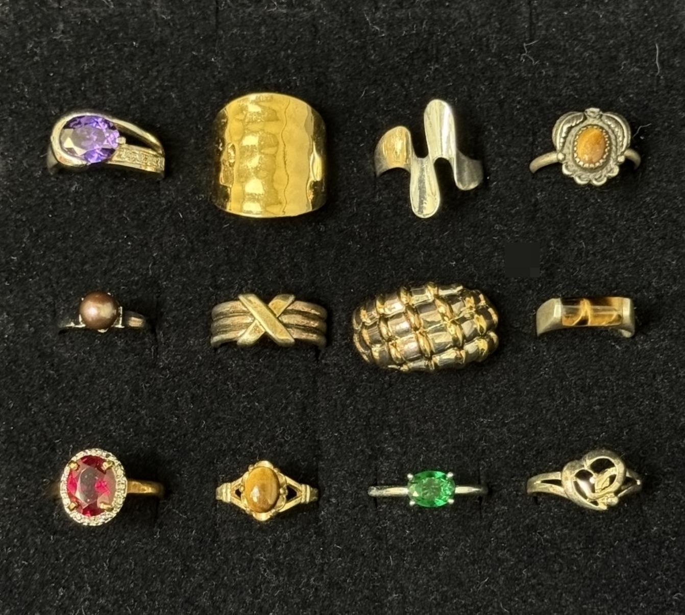 Estate Ring Lot, 12 Pieces Mixed Costume