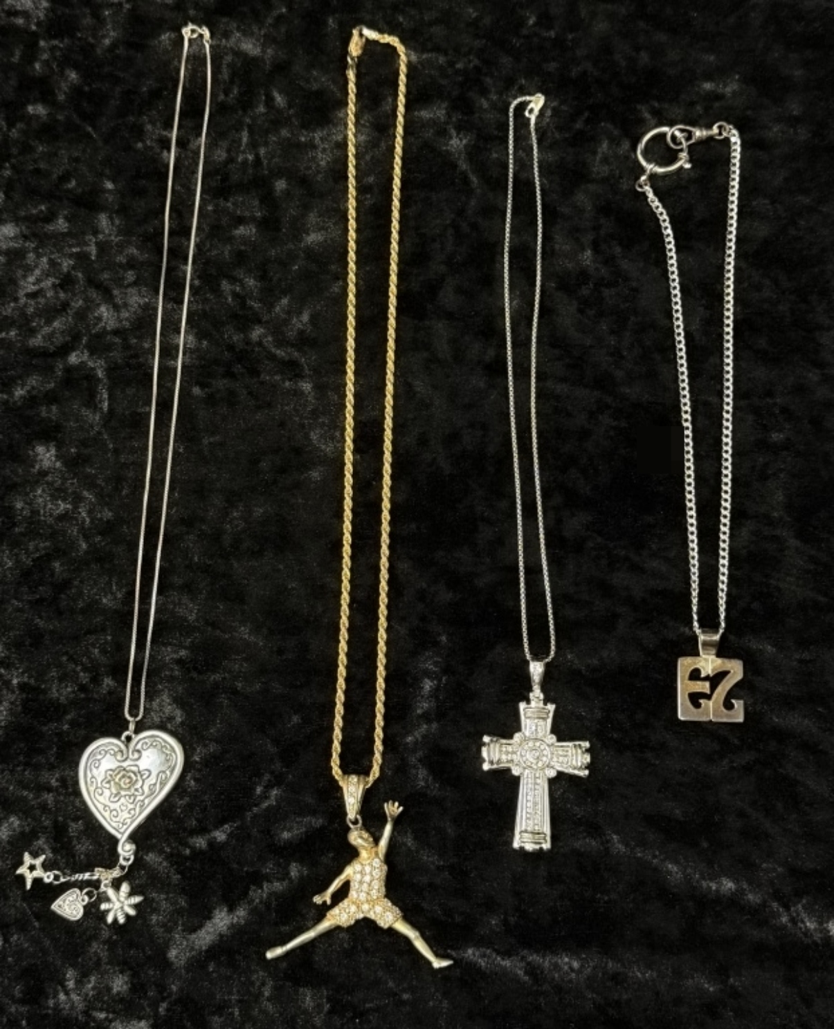Estate Necklace Lot, 4 Pcs Mixed Tones