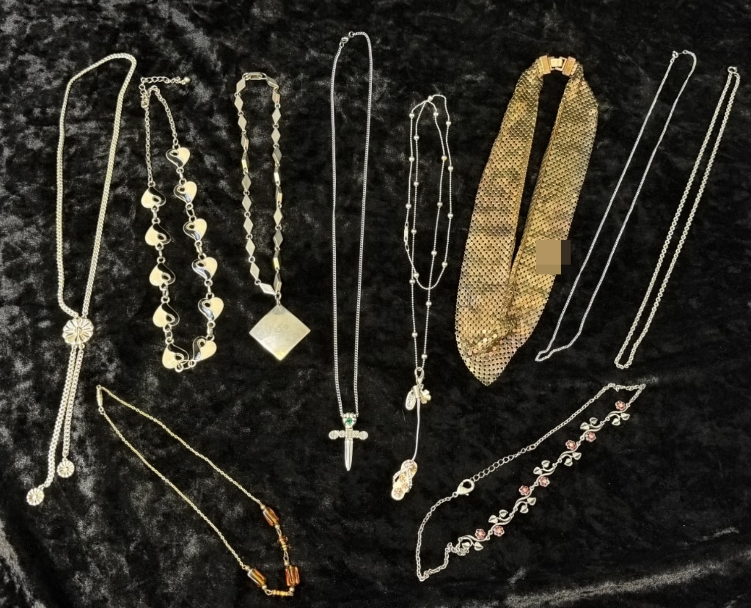 Necklace Lot, 10 Pcs Mixed Tone Costume