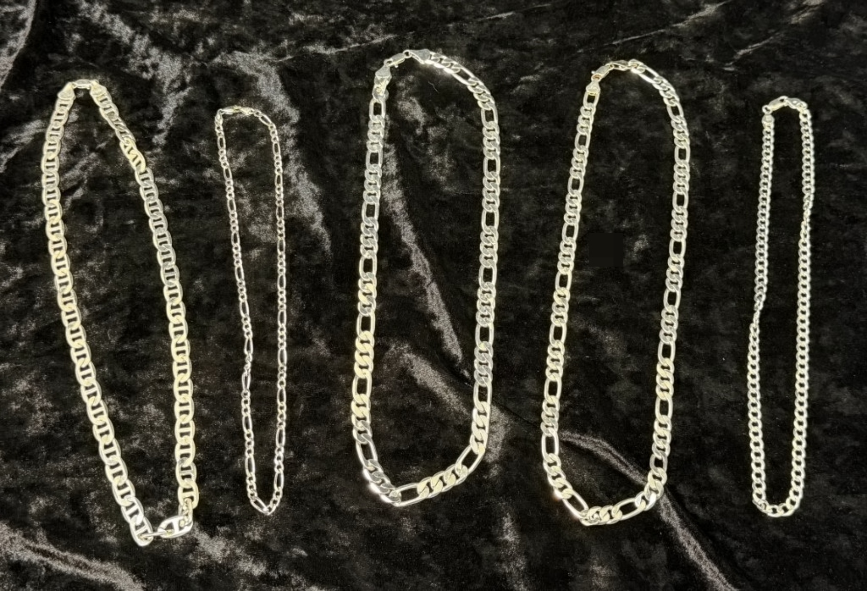 Lot of 5 Silver-Tone Chain Necklaces