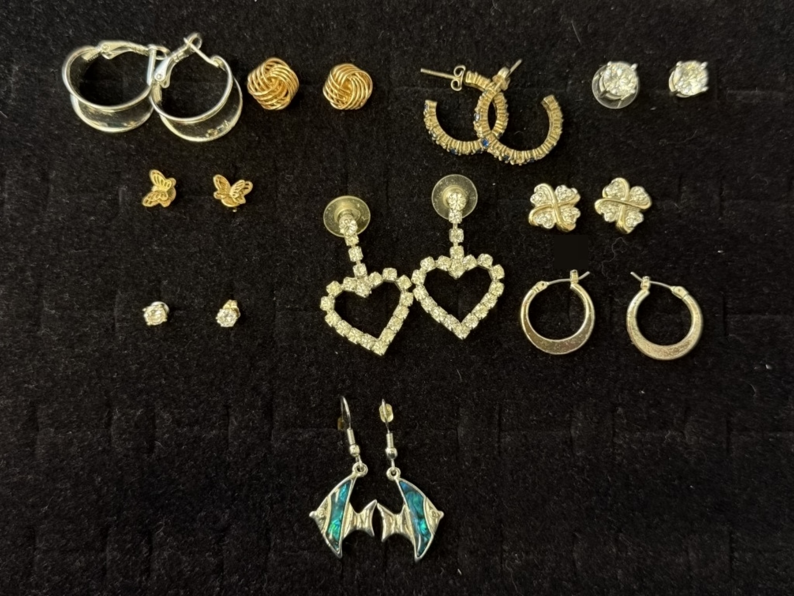 Costume Earring Lot, 10 Pairs Mixed Styles