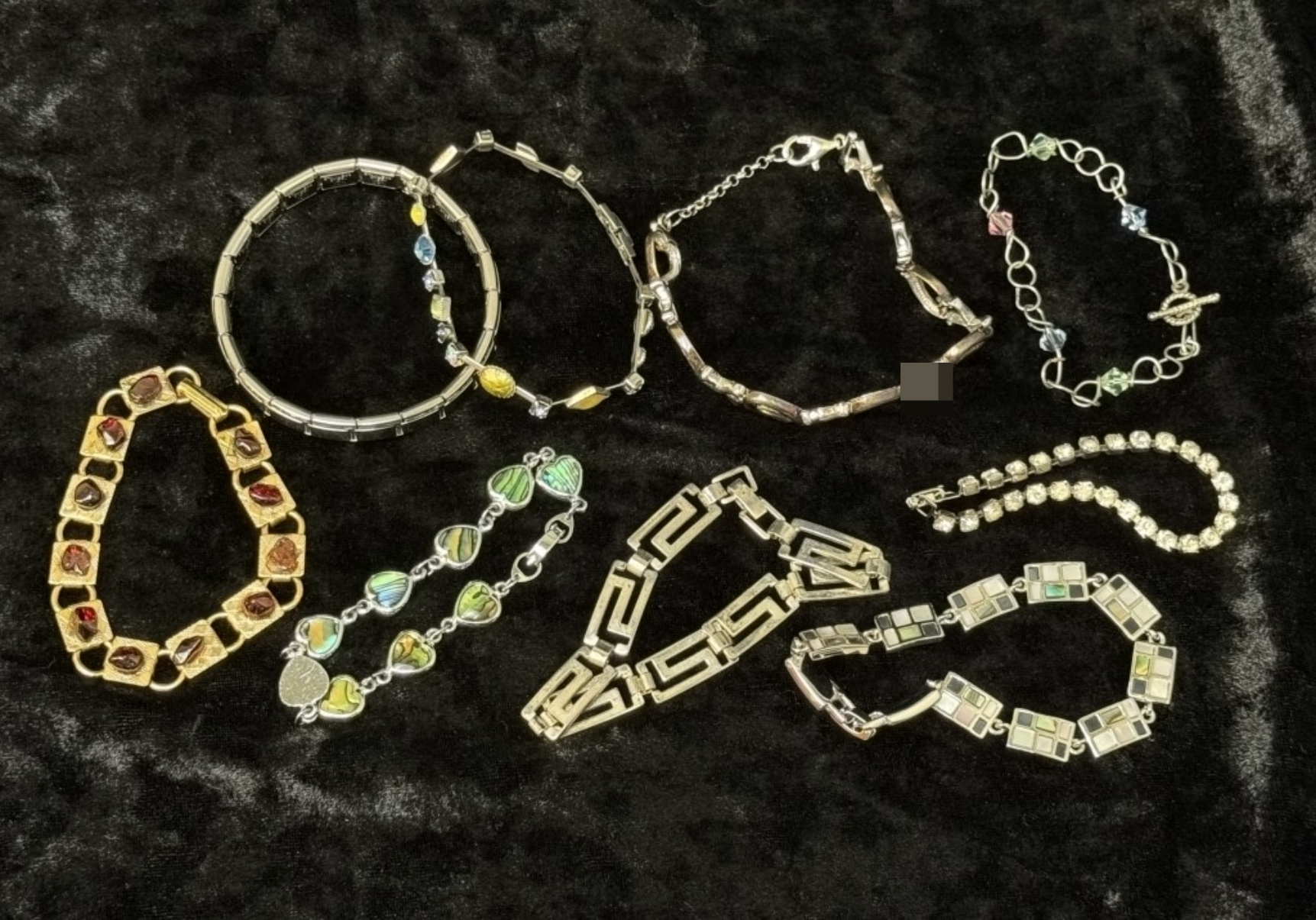 Estate Bracelet Lot, 9 Pcs Mixed Costume