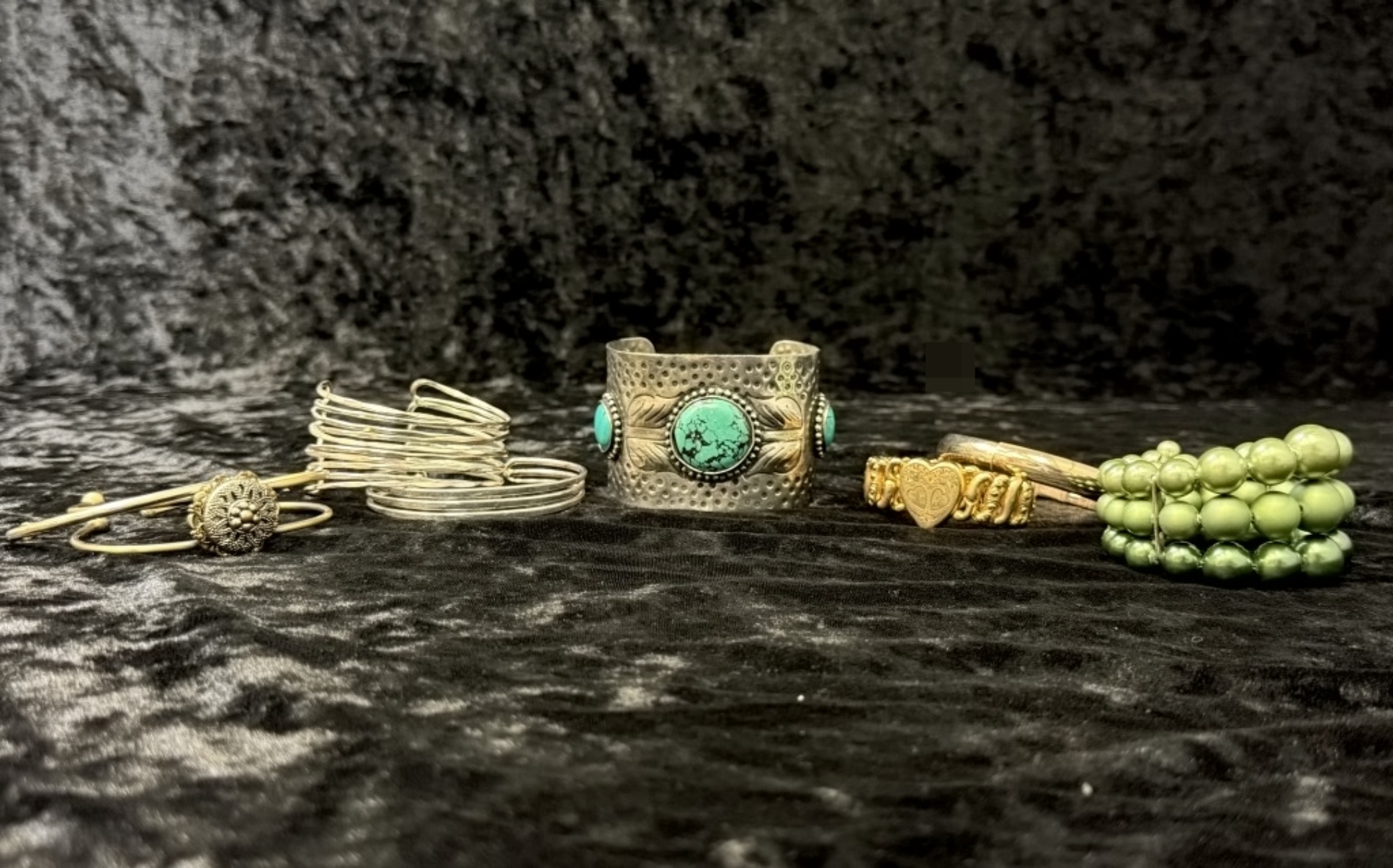 5 Bracelets Mixed Tones w/ Cuff