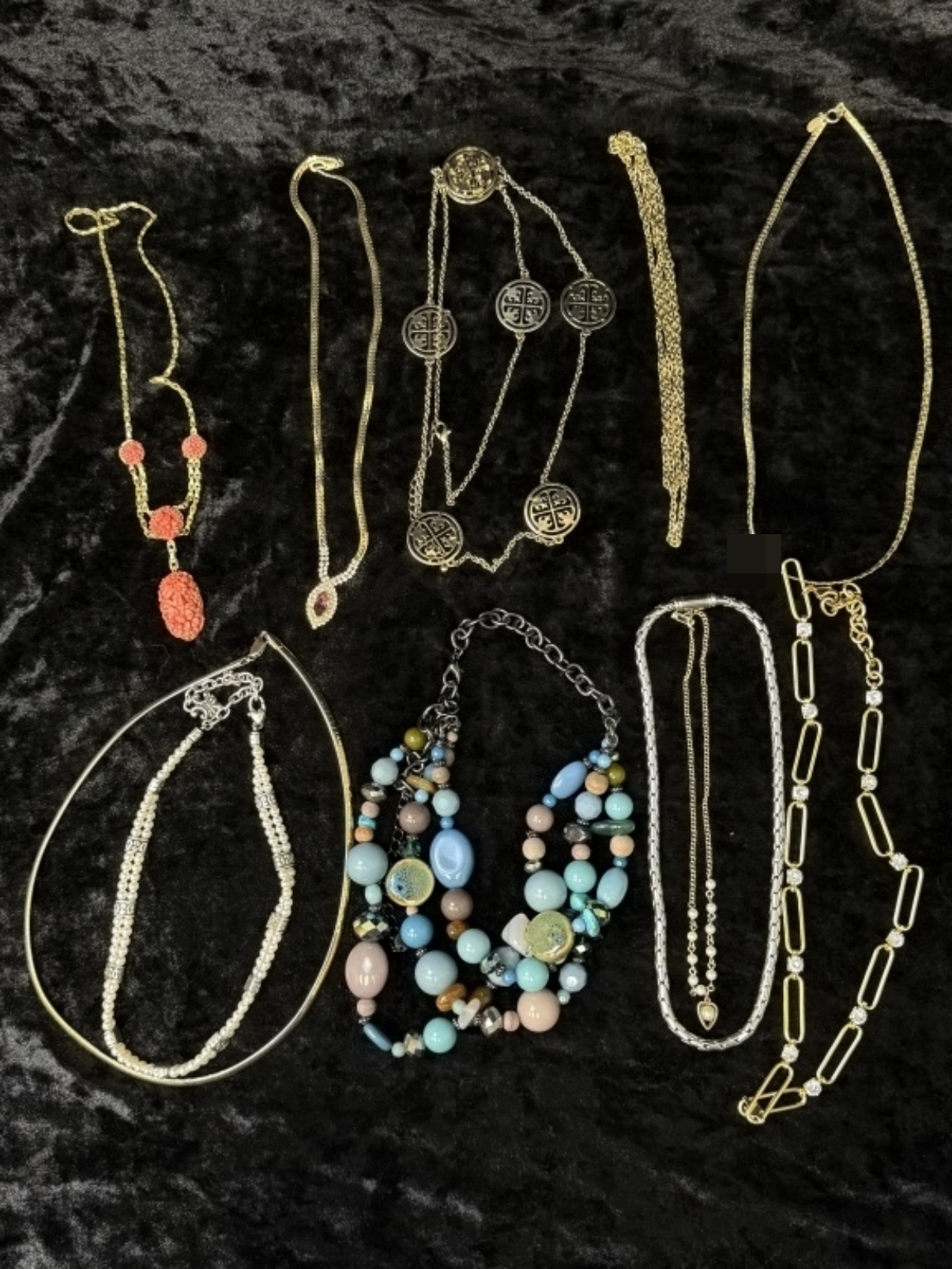 Estate Costume Necklace Lot, 9 Pieces
