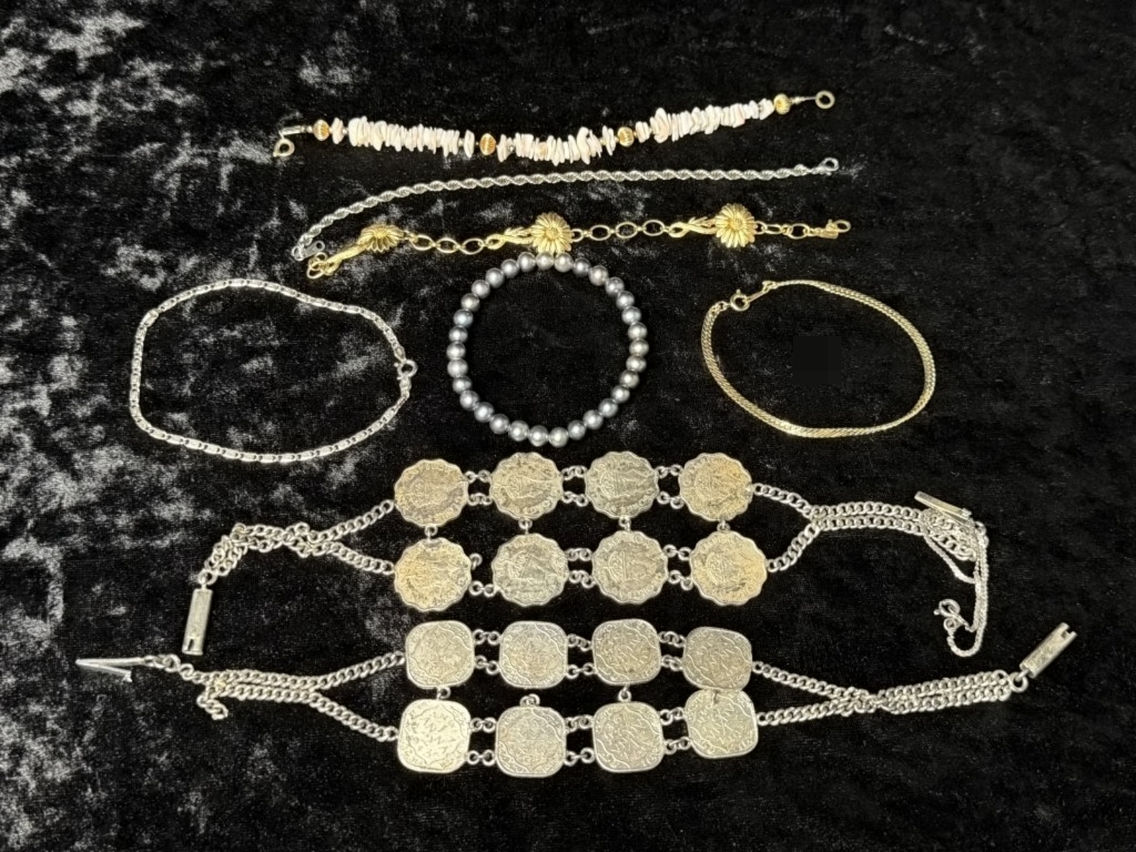 Estate Bracelet Lot, 7 Pieces Mixed Costume
