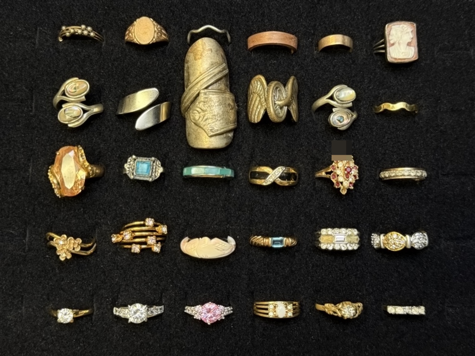 Estate Ring Lot, 30 Mixed Costume Rings