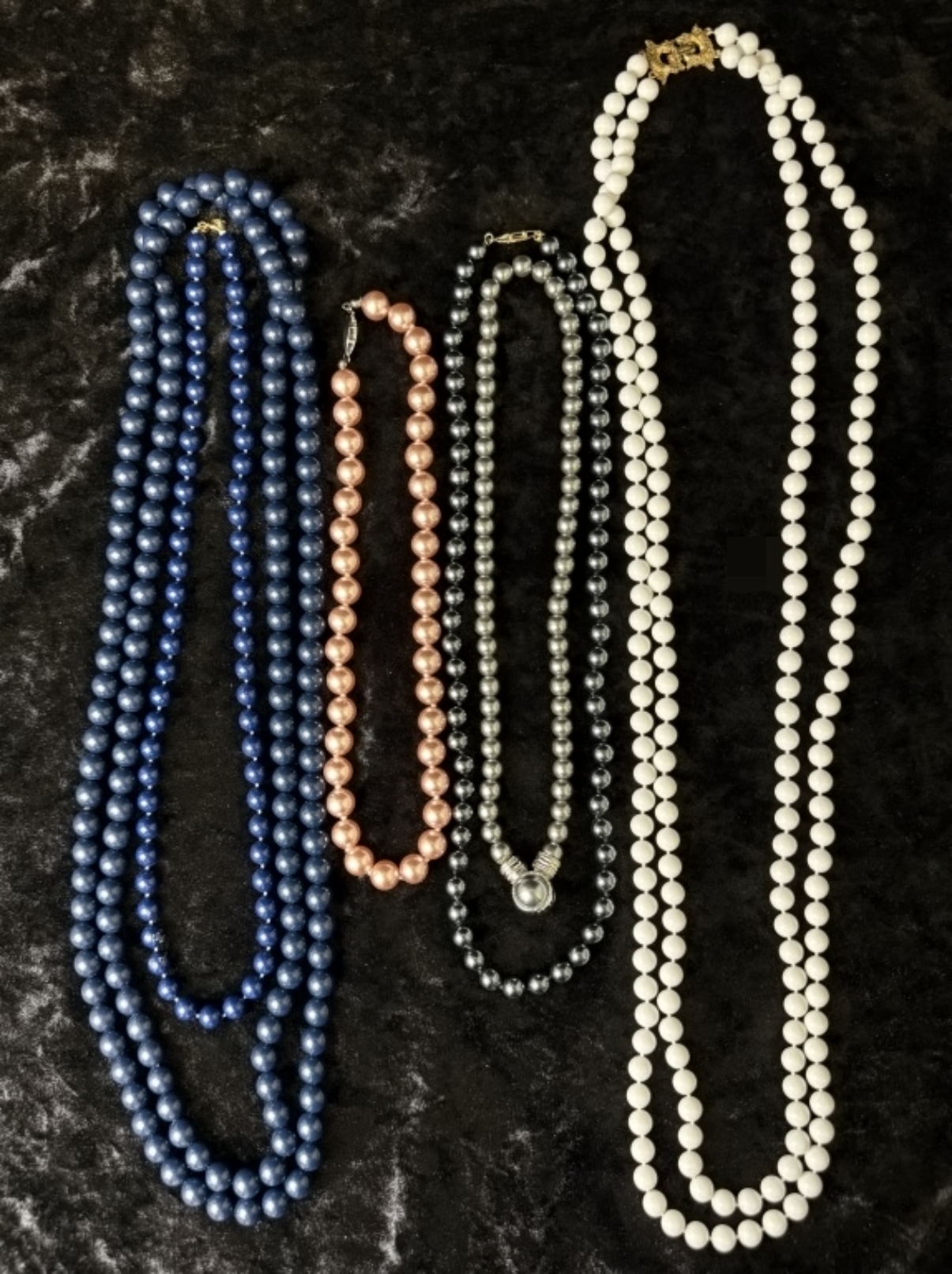 Faux Pearl Necklace Lot, 4 Strands