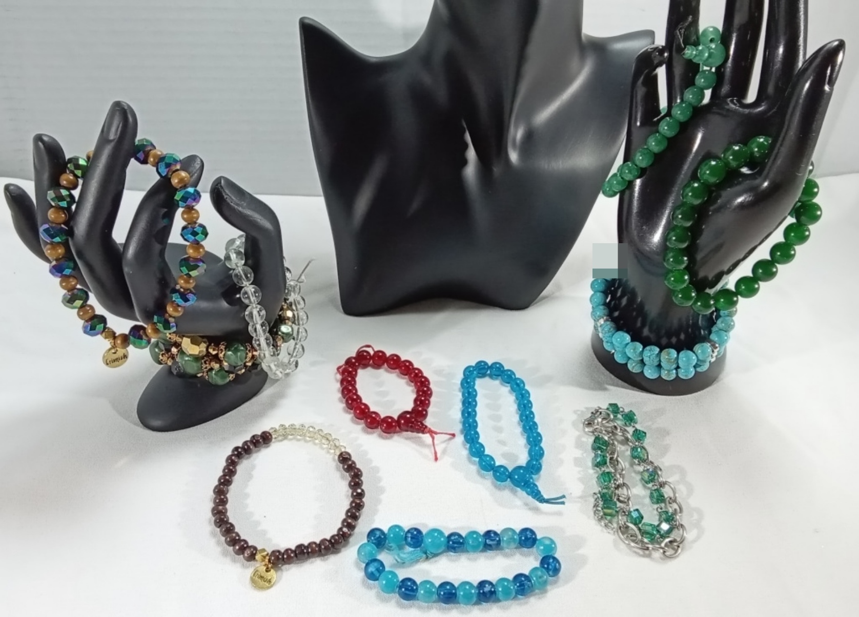 Beaded Jewelry Lot, Gold-Tone & Gemstone Beads