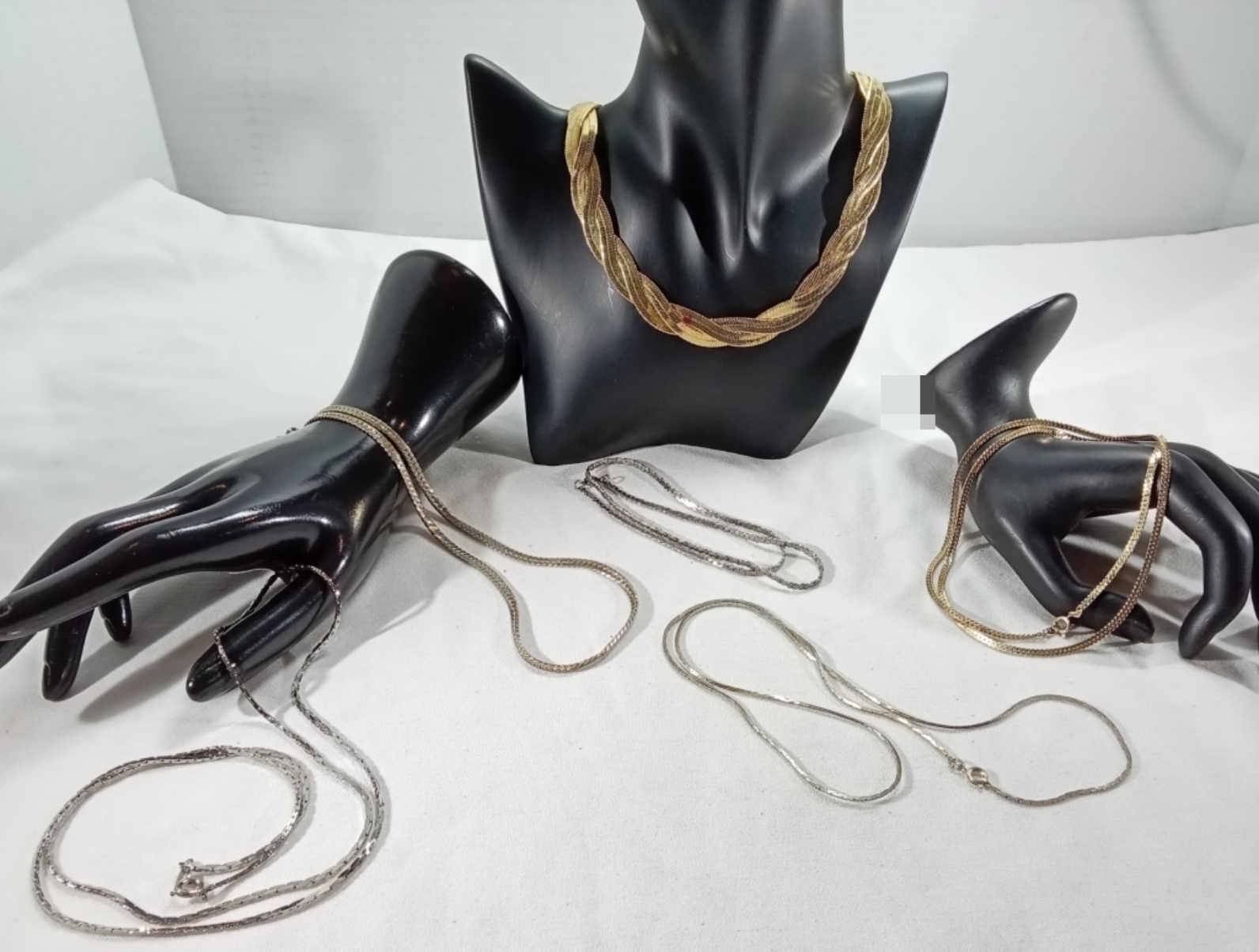 Mixed Metal Chain Necklace Lot, 6 Pieces