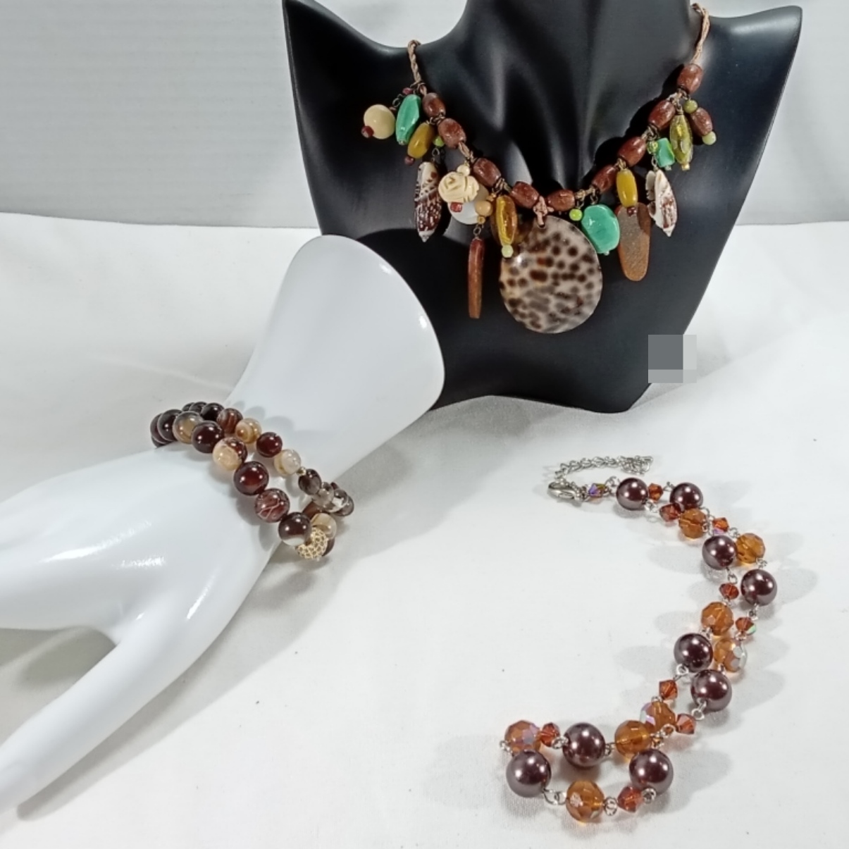 Beaded Jewelry Lot - Necklace, Bracelet & Bracelet