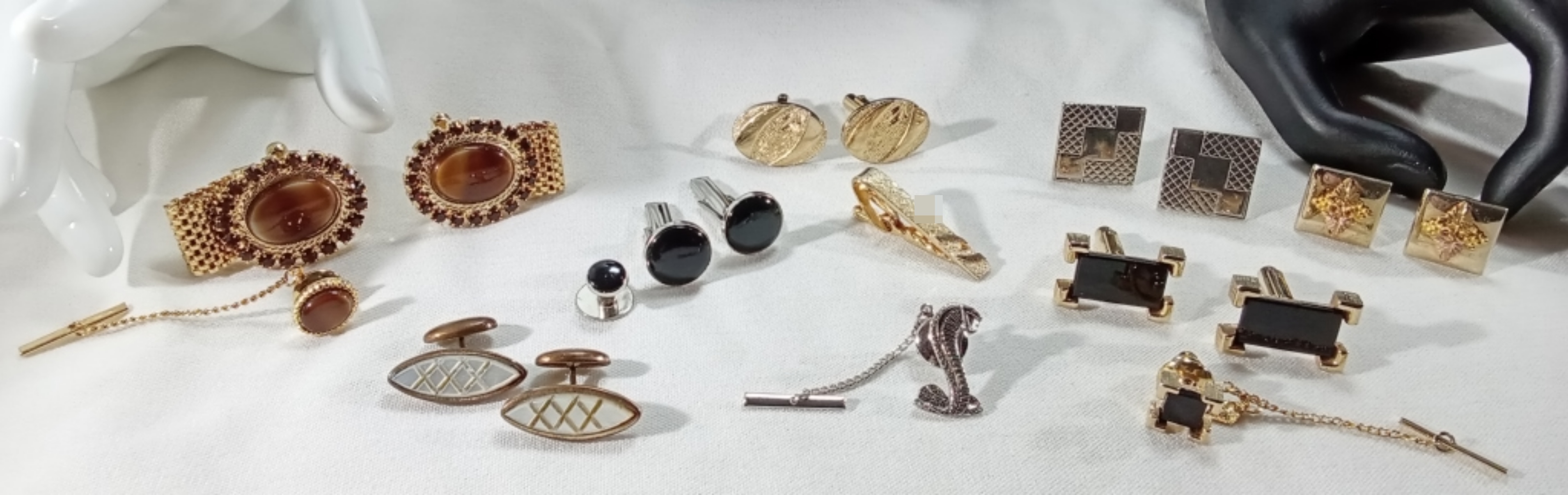 Vintage Cufflinks & Tie Accessories Lot