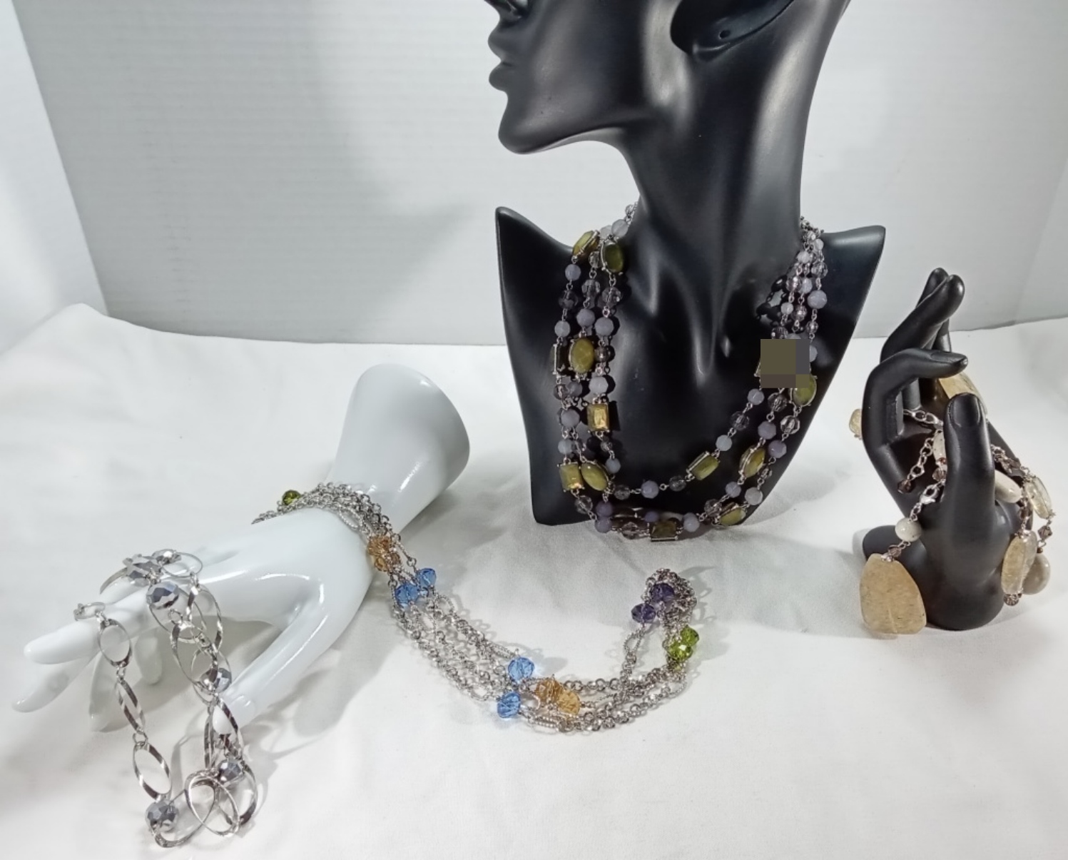Silver-Tone Rhinestone Jewelry Lot, 5 Pieces