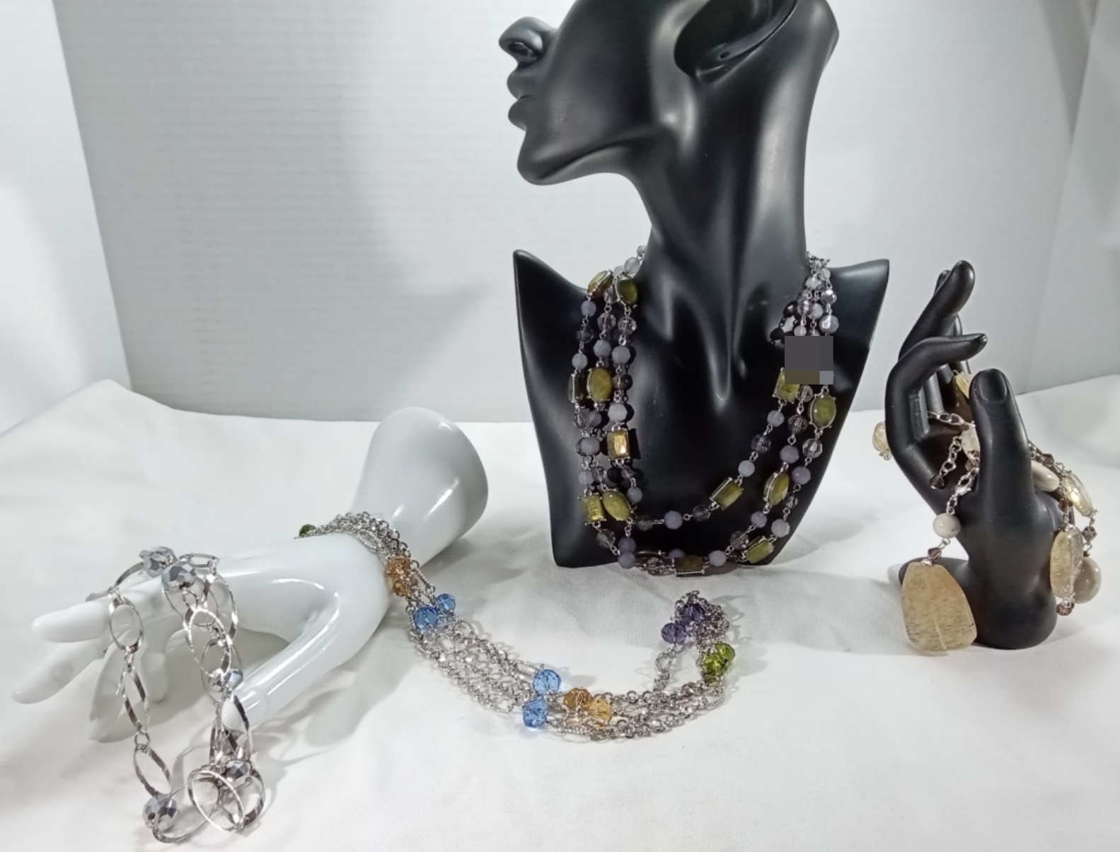 Silver-Tone Rhinestone Jewelry Lot, 5 Pieces