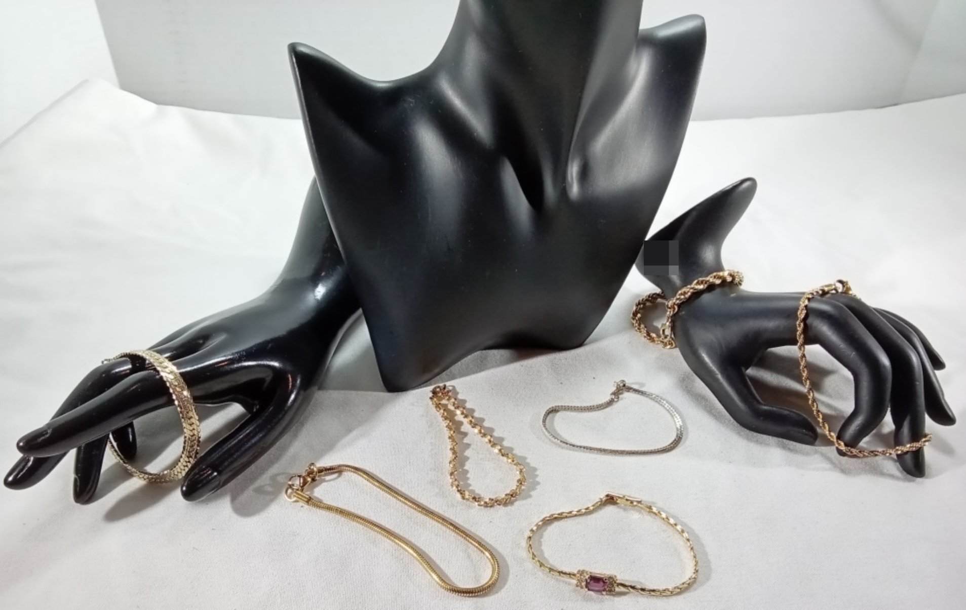 Gold-Tone Rhinestone Jewelry Lot, 7 Pieces