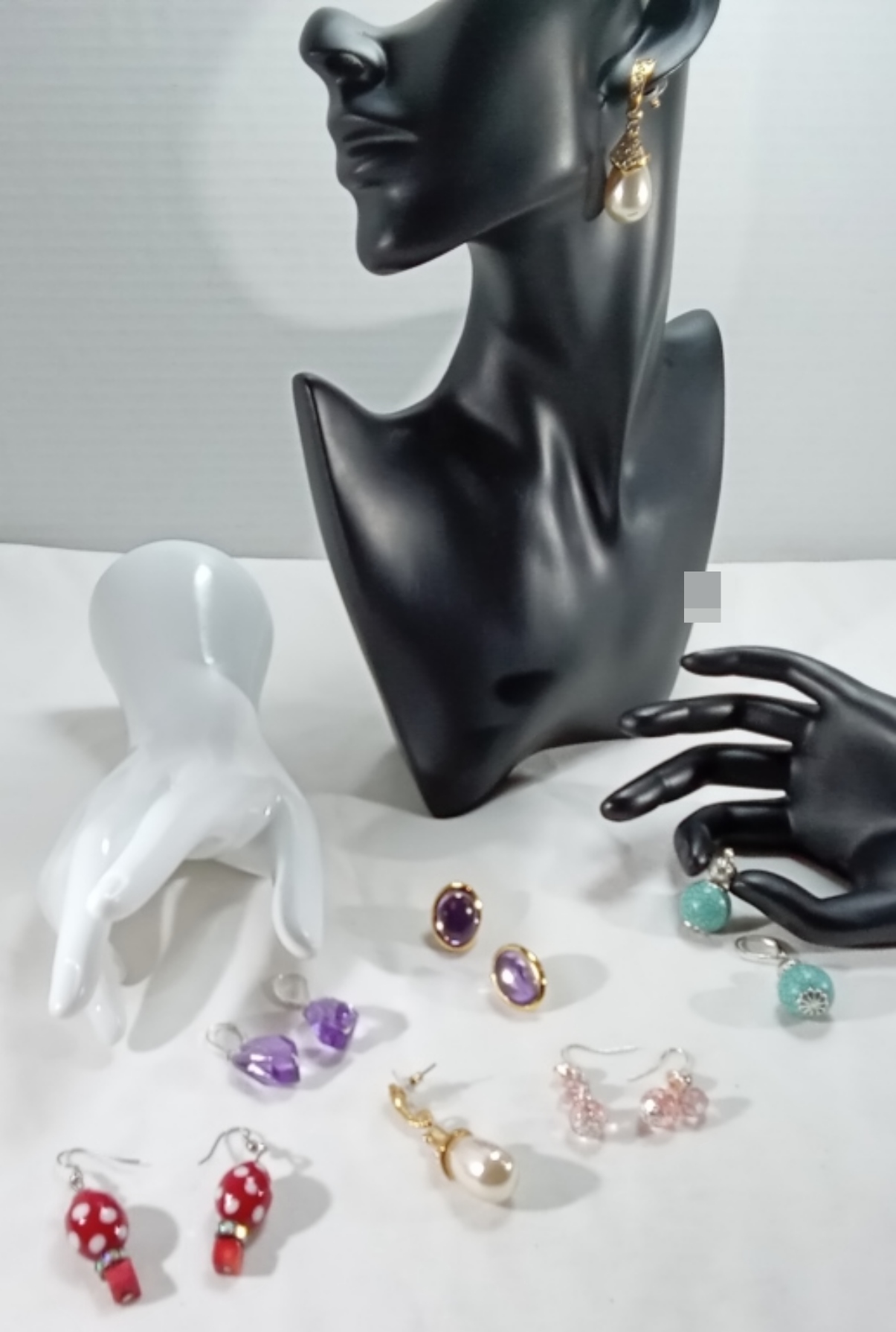 Mixed Costume Jewelry Lot, 6 Pairs Earrings