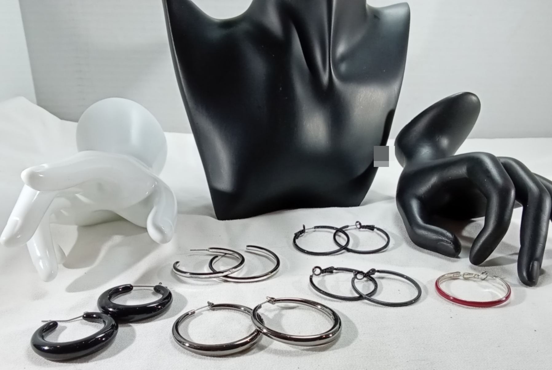 Silver-Tone Hoop Earring Lot, 6 Pairs Mixed Styles