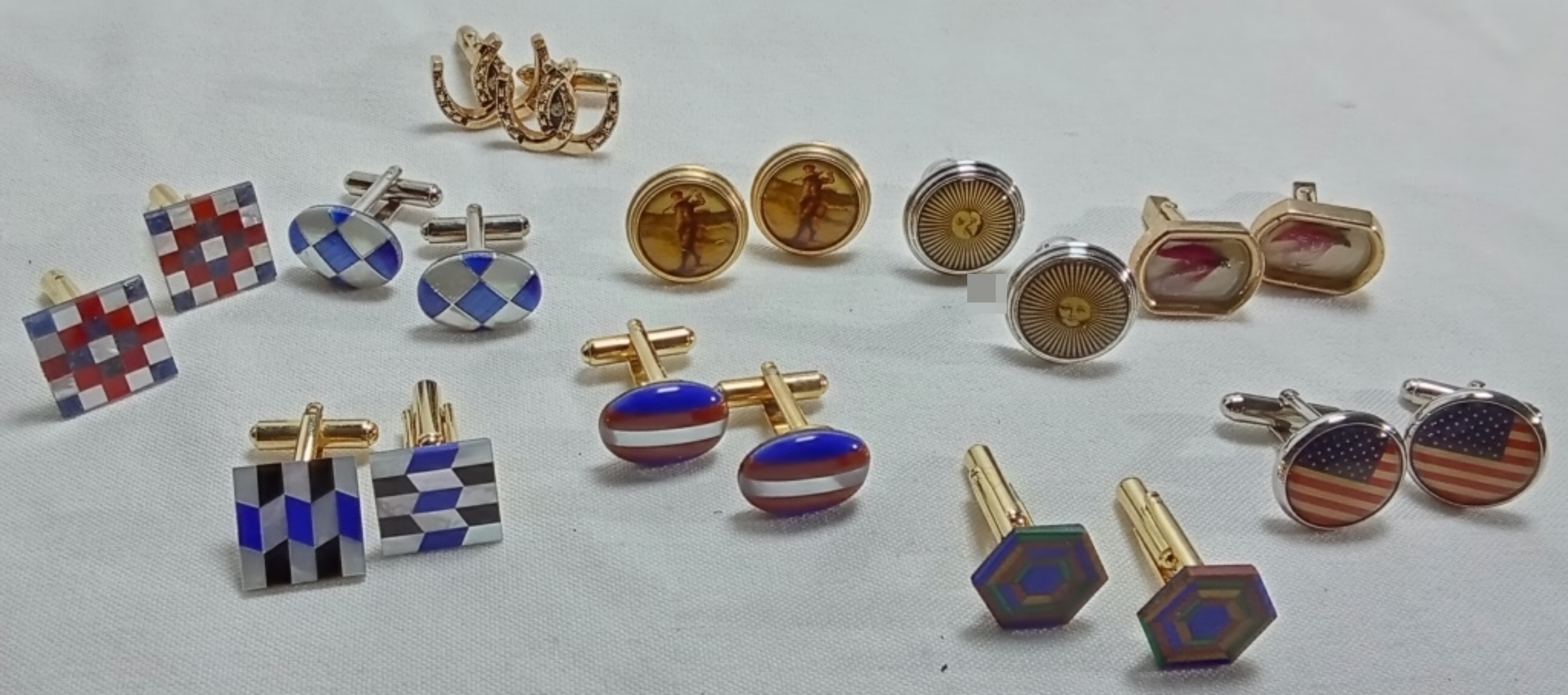 Cufflink Lot, 10 Pairs Mixed Designs