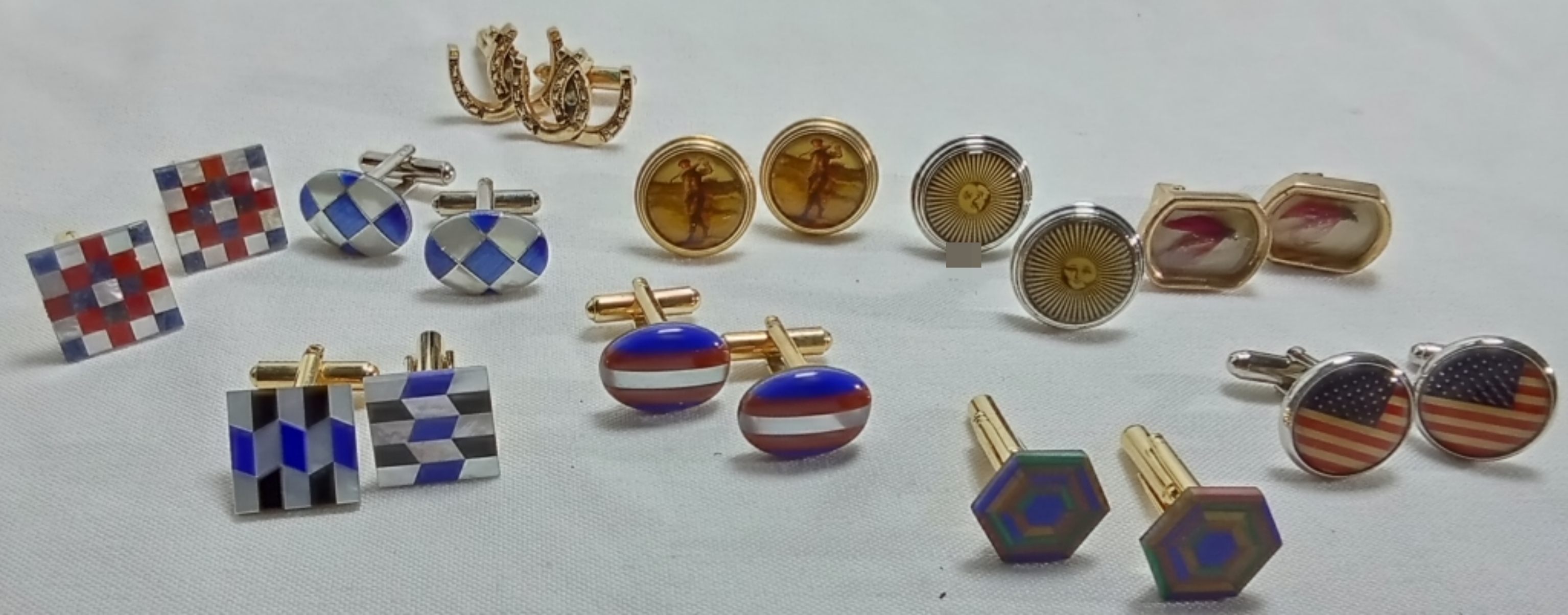 Cufflink Lot, 10 Pairs Mixed Designs