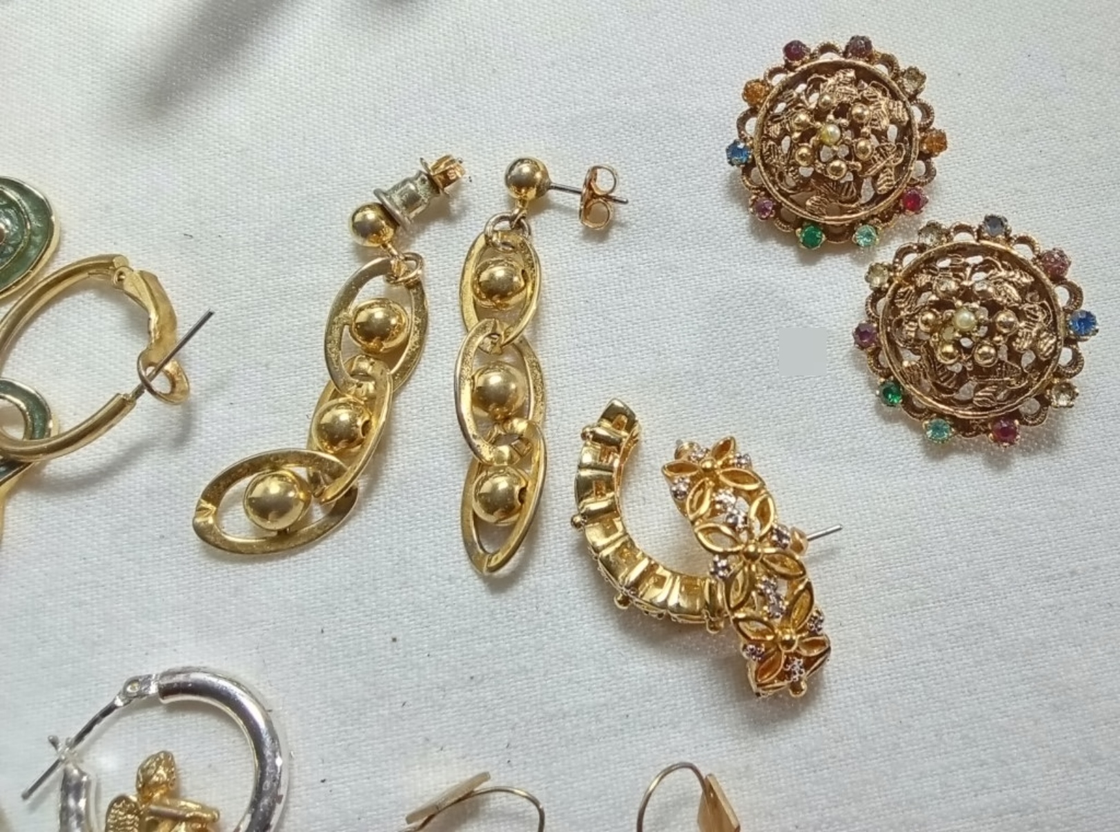 Jewelry Lot, Gold-Tone Silver-Tone Earrings