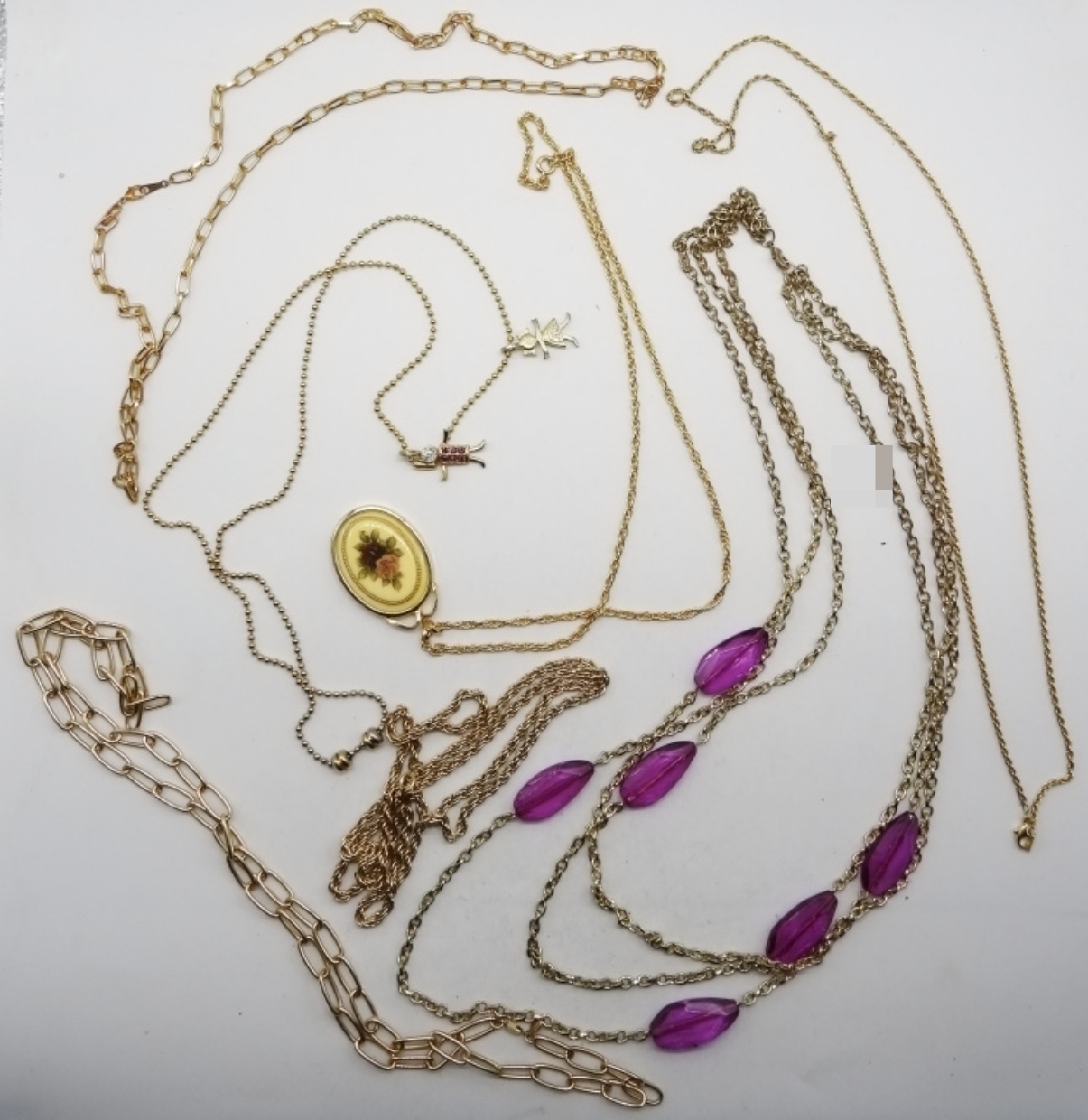 (7) Long Gold-Tone Necklaces