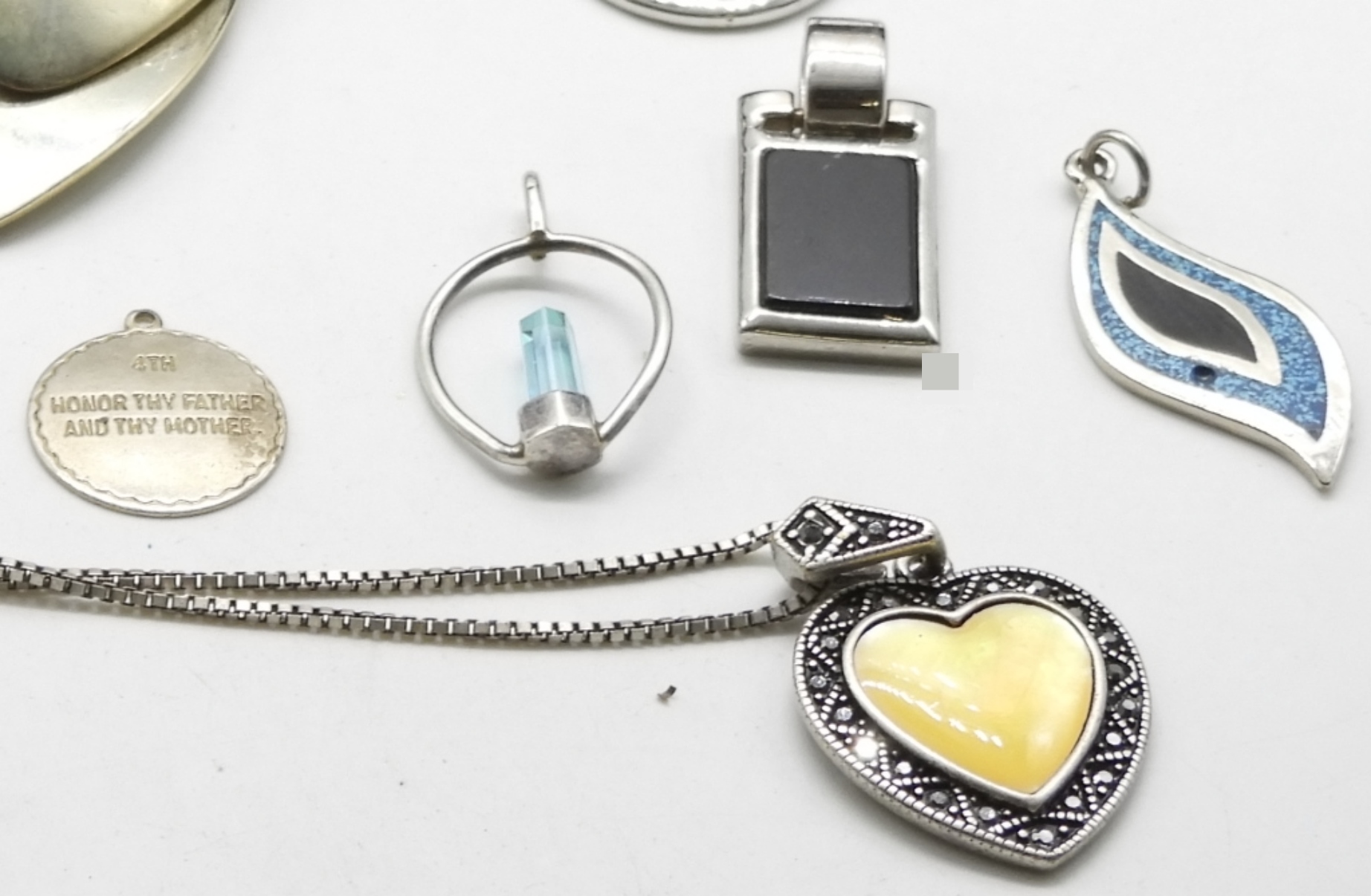 (10) Silver-Tone Pendants (3) Necklaces