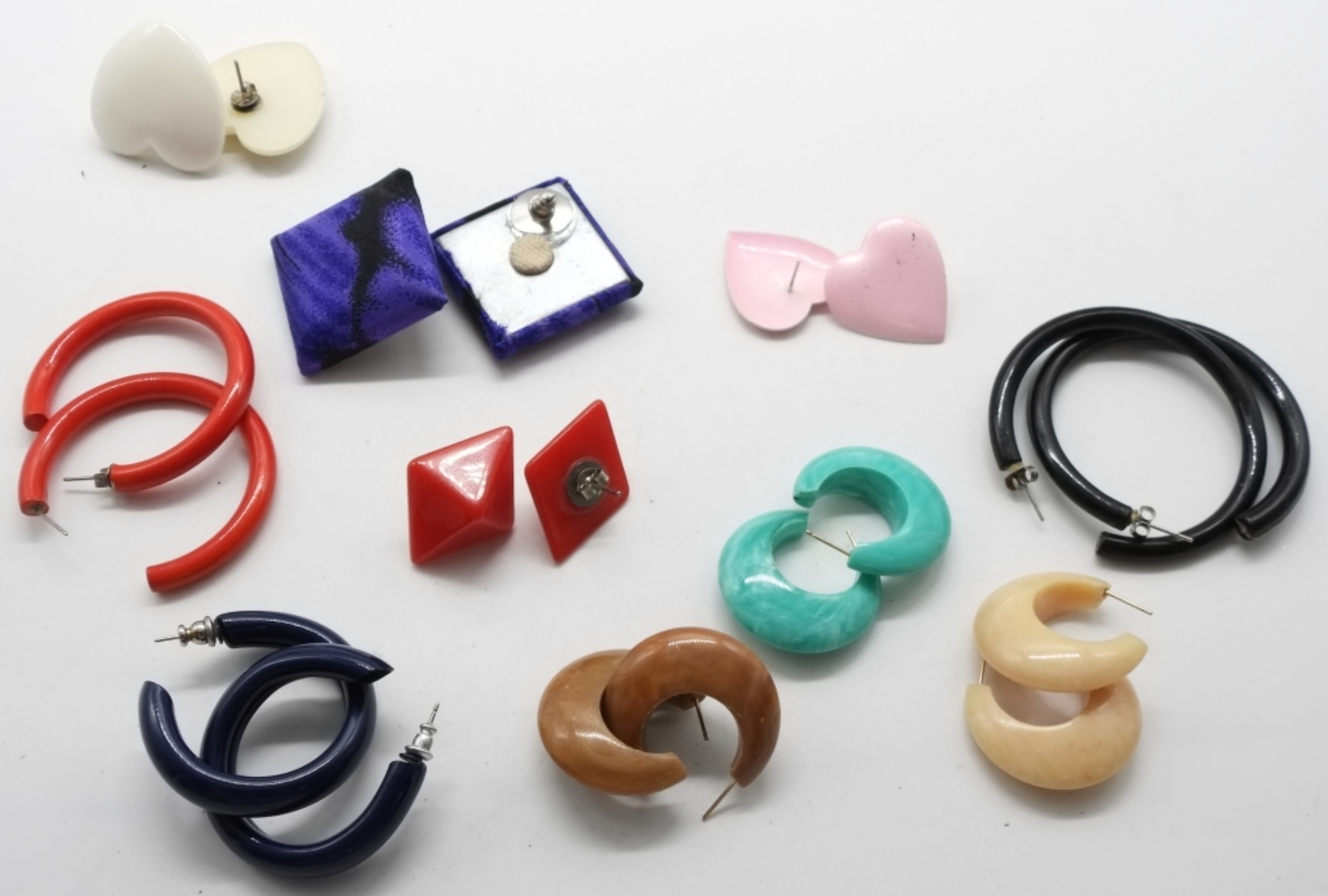 (10) 80s Style Pierced Earrings