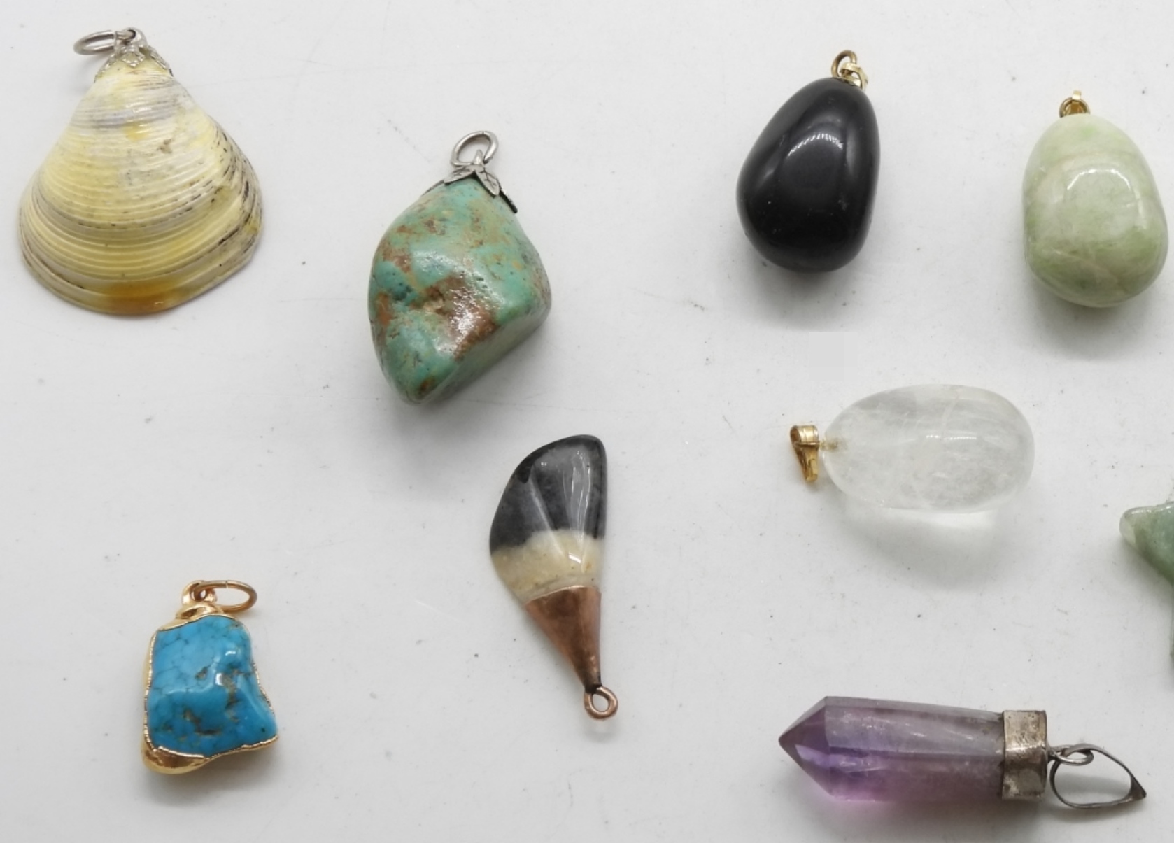 (10) Stone Pendants & Shell Pendants