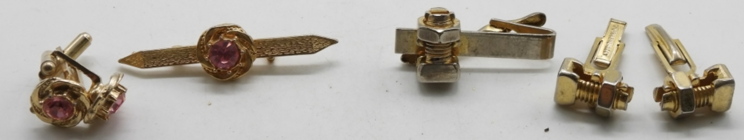 (2) Sets Of Tie Clips & Cuff-Links