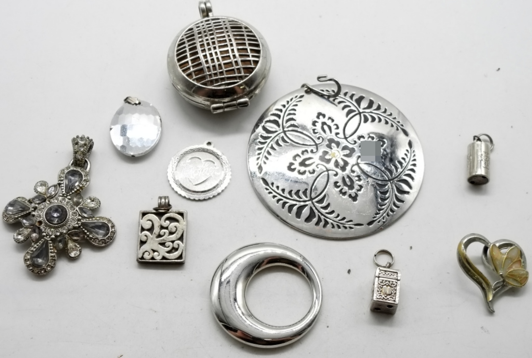 (10) Silver-Tone Pendants