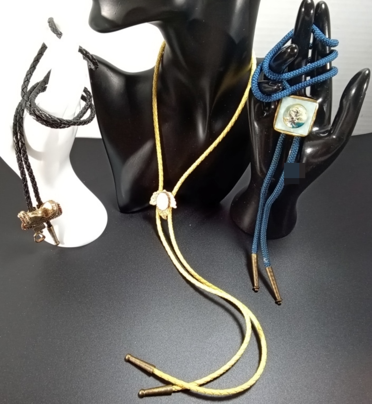 Vintage Western Bolo Tie Lot, 3 Pieces