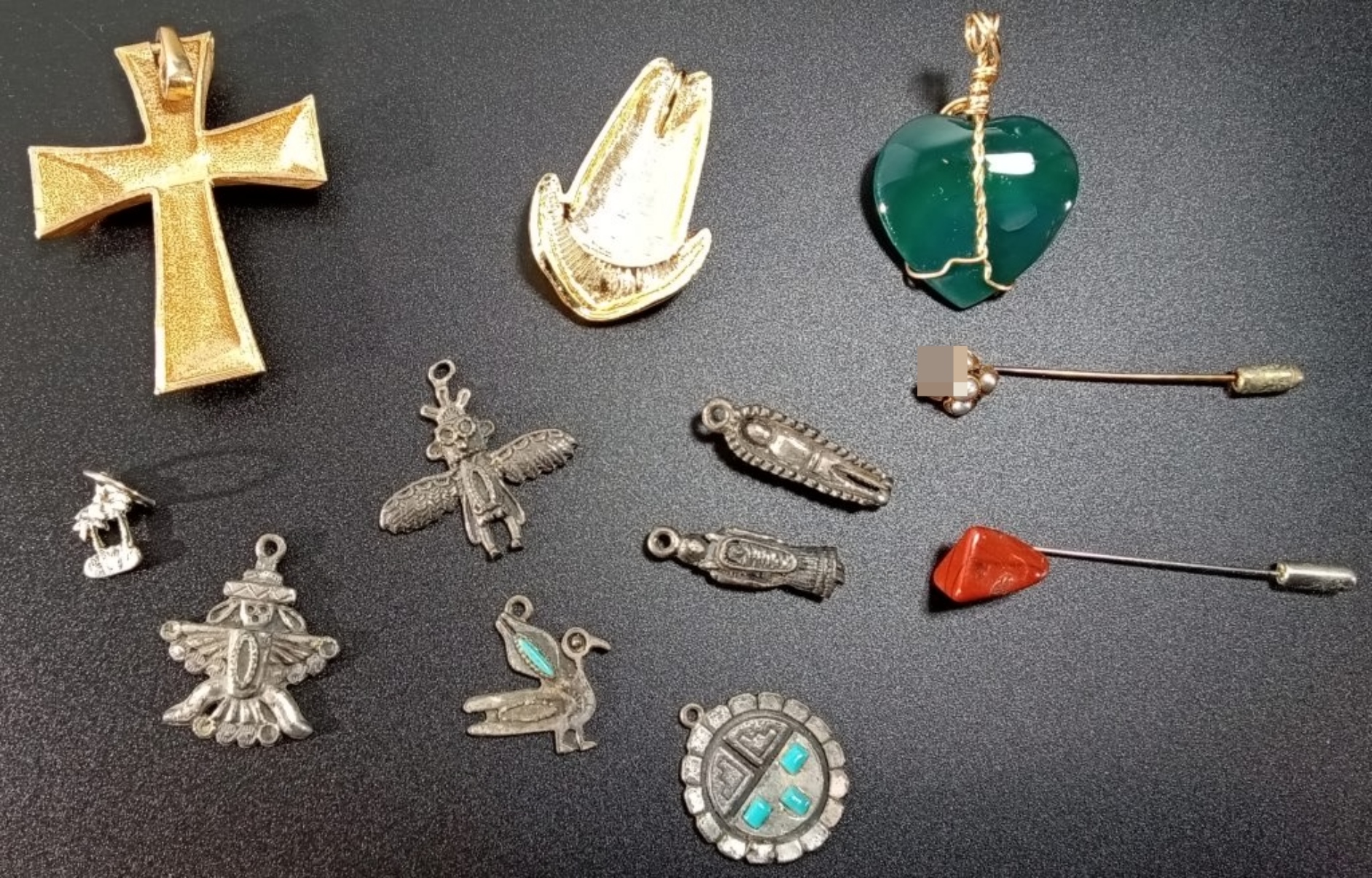 Vintage Mixed Metal Charm Lot, 12 Pieces
