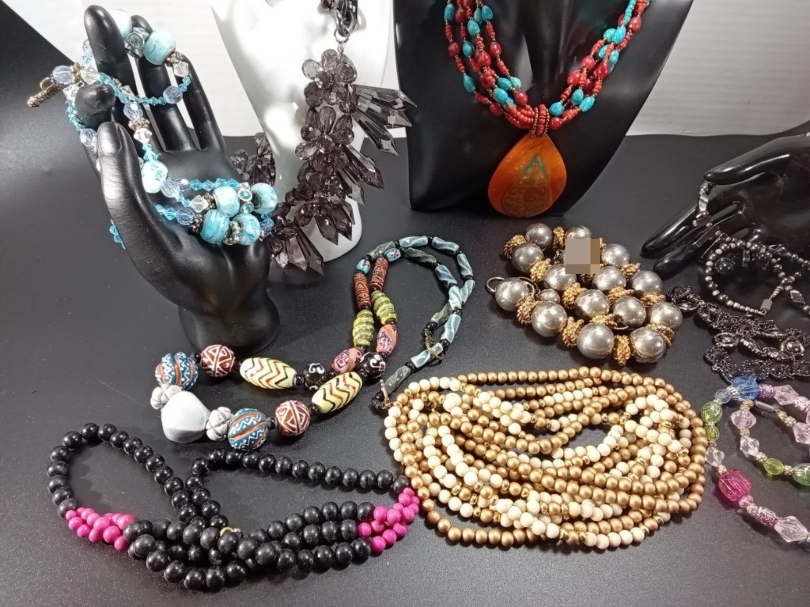 Vintage Costume Jewelry Lot, 9 Pieces Mixed
