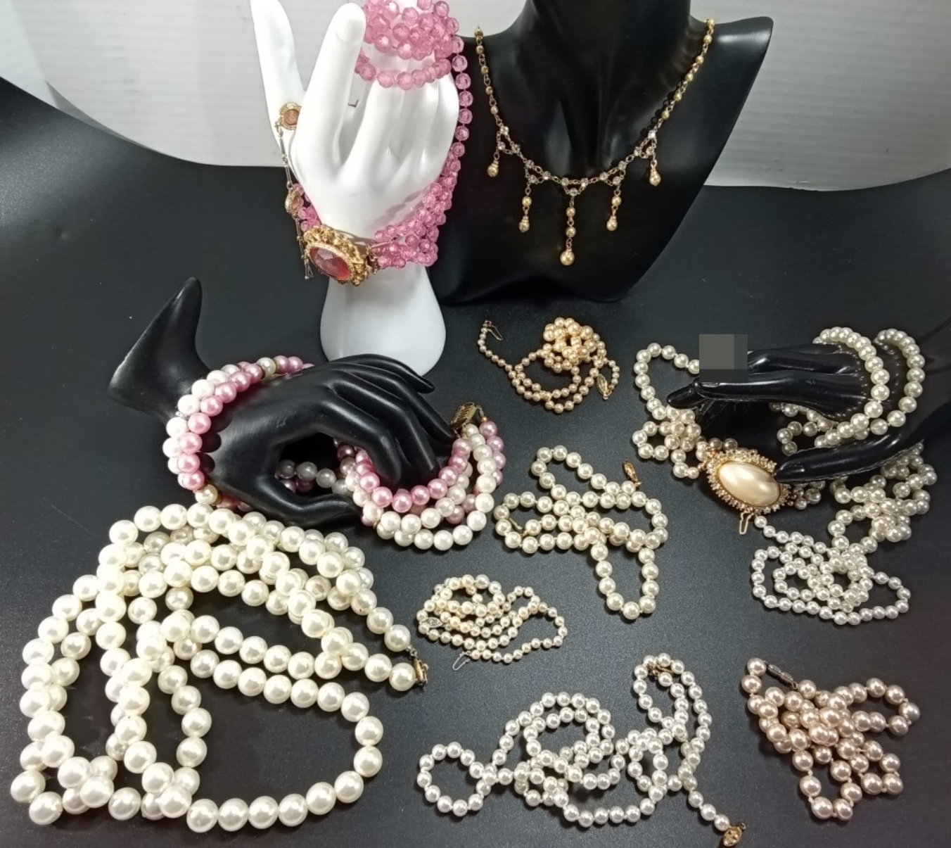 Vintage Costume Pearl & Rhinestone Lot, 11 Pieces